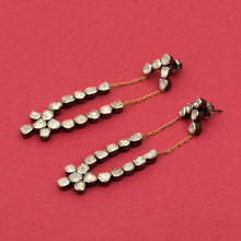 Load image into Gallery viewer, 6 CTW Diamond Polki Long Dangle Chain Earrings
