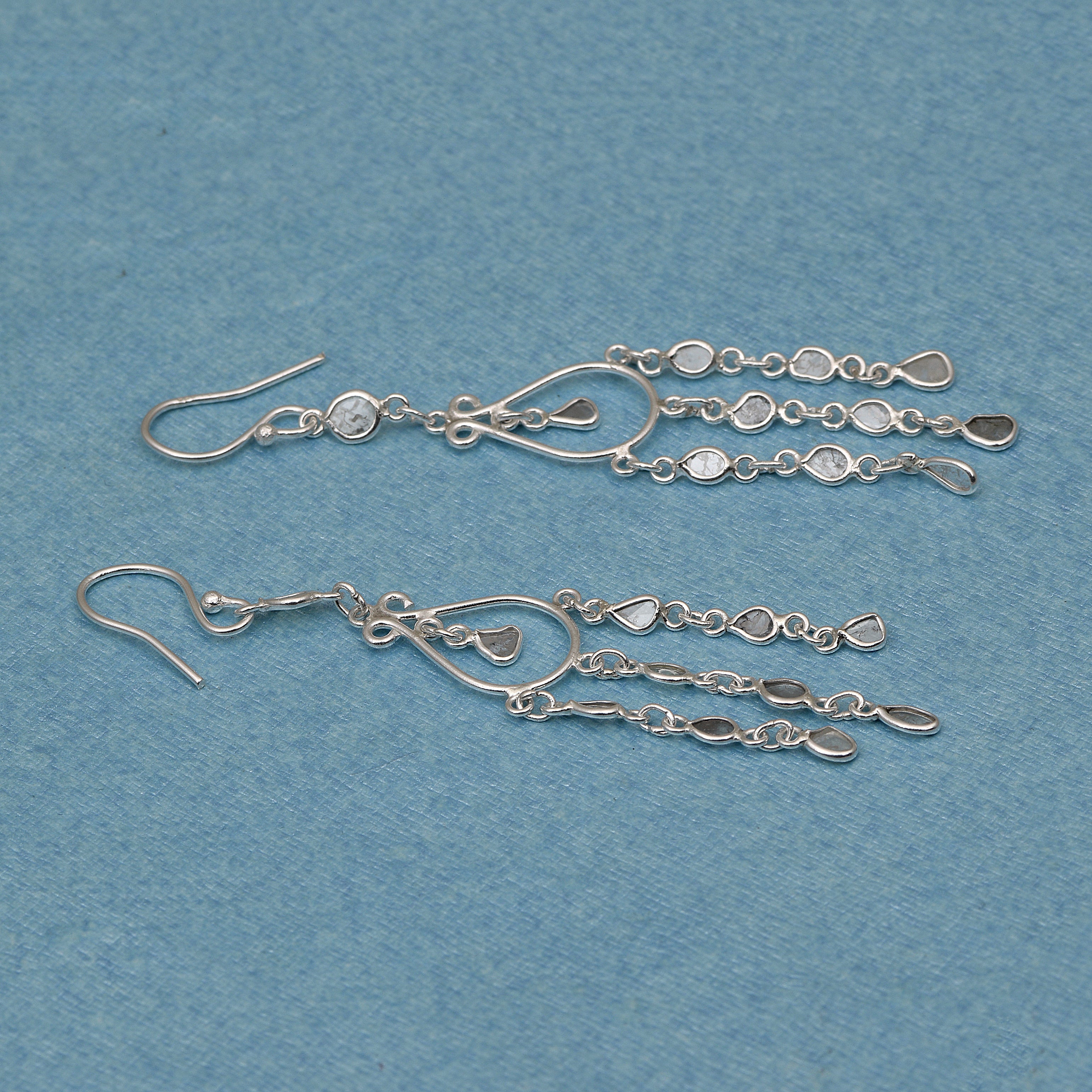 1 CTW Diamond Polki Dangle Earrings