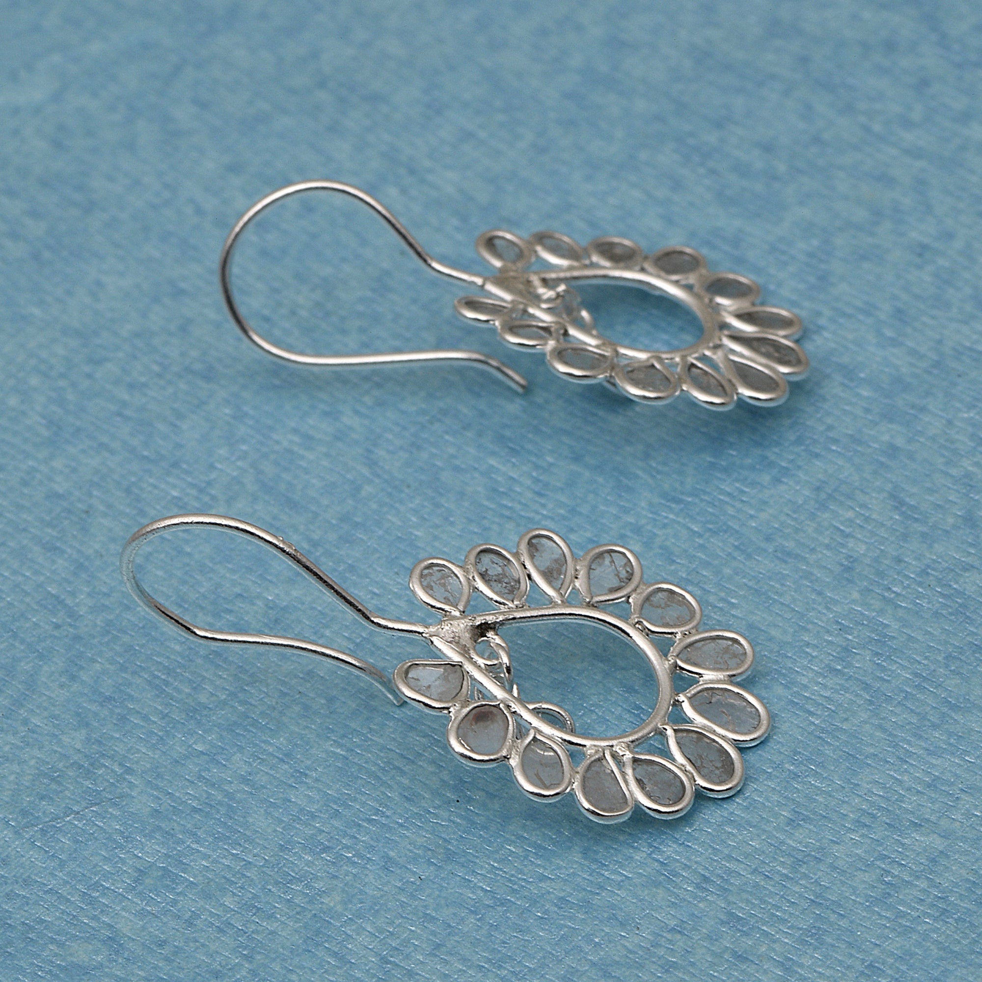 1.40 CTW Diamond Polki Dangle Earrings