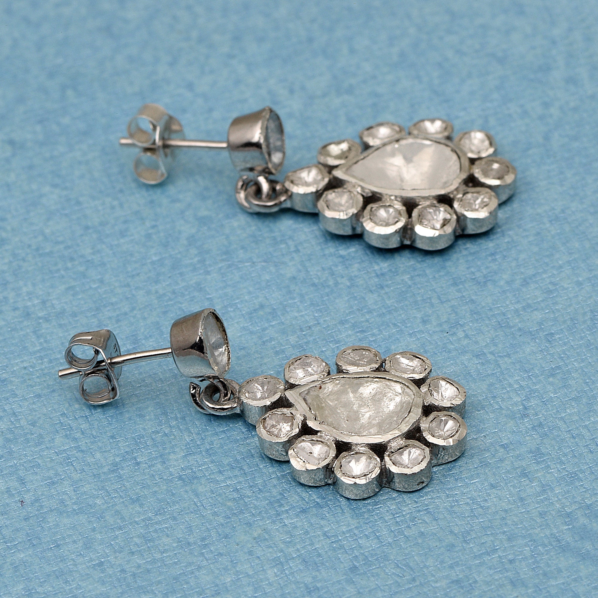 2.90 CTW Diamond Polki Dangle Earrings