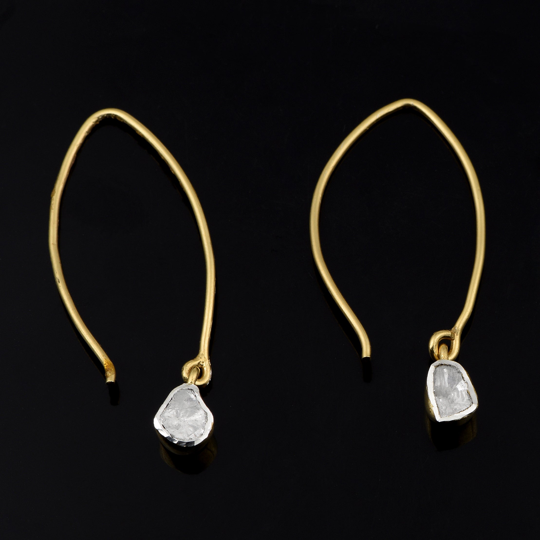 0.35 CTW Diamond Polki Dangle Earrings