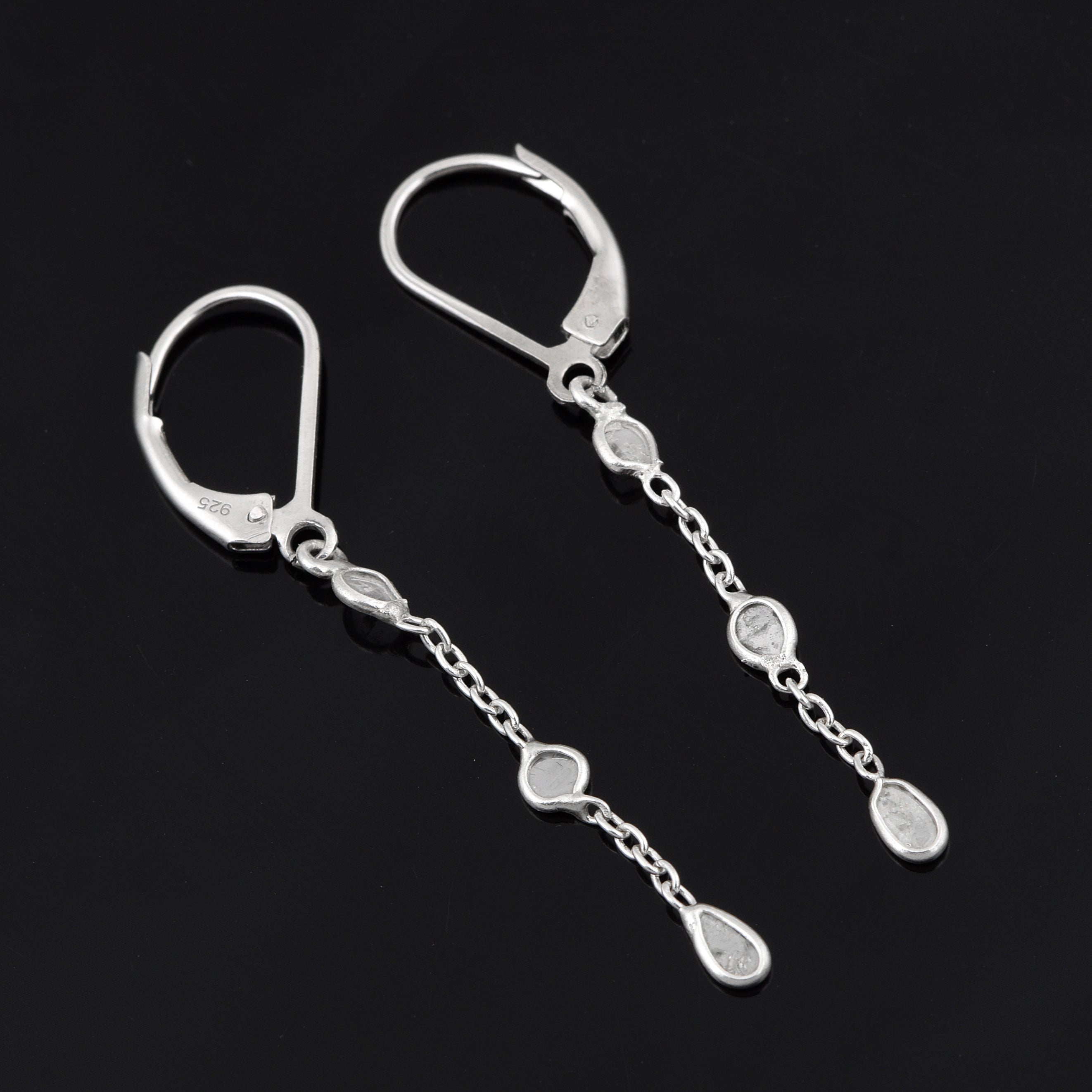 0.50 CTW Diamond Polki Thread Earrings