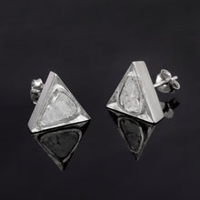Load image into Gallery viewer, 1.20 CTW Diamond Polki Triangular Stud Earrings
