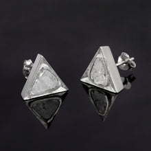 Load image into Gallery viewer, 1.20 CTW Diamond Polki Triangular Stud Earrings