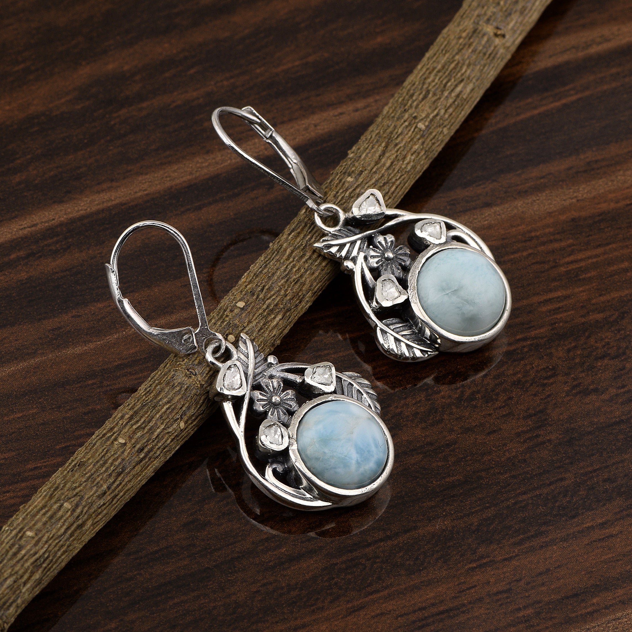 0.50 CTW Slice Polki Diamond Garden Earrings