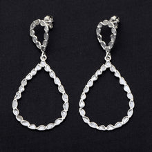 Load image into Gallery viewer, 4 CTW Diamond Polki Pear Shaped Dangle Earrings