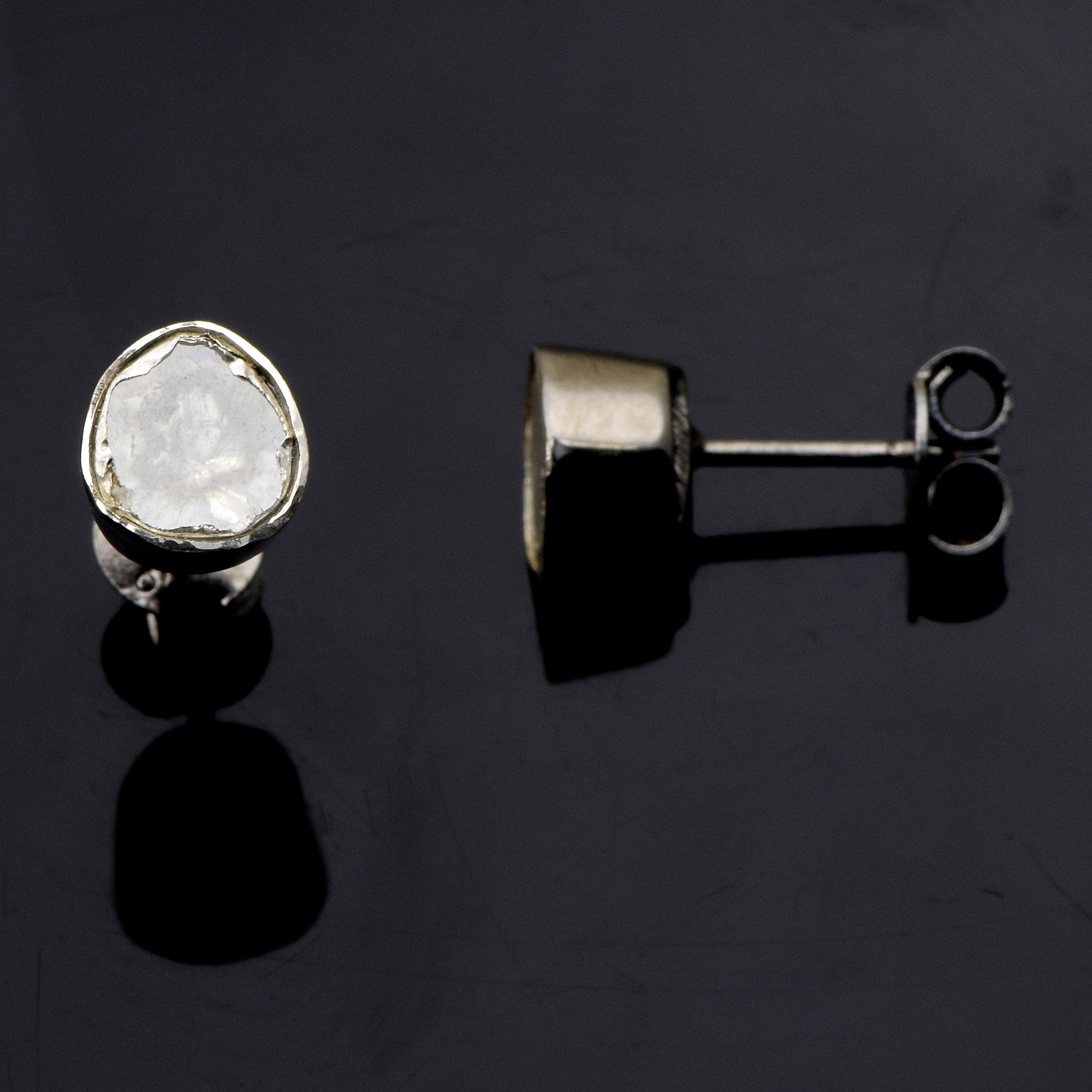 0.25 CTW Diamond Polki Minimal Studs