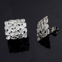 Load image into Gallery viewer, 2 CTW Diamond Polki Square Studs