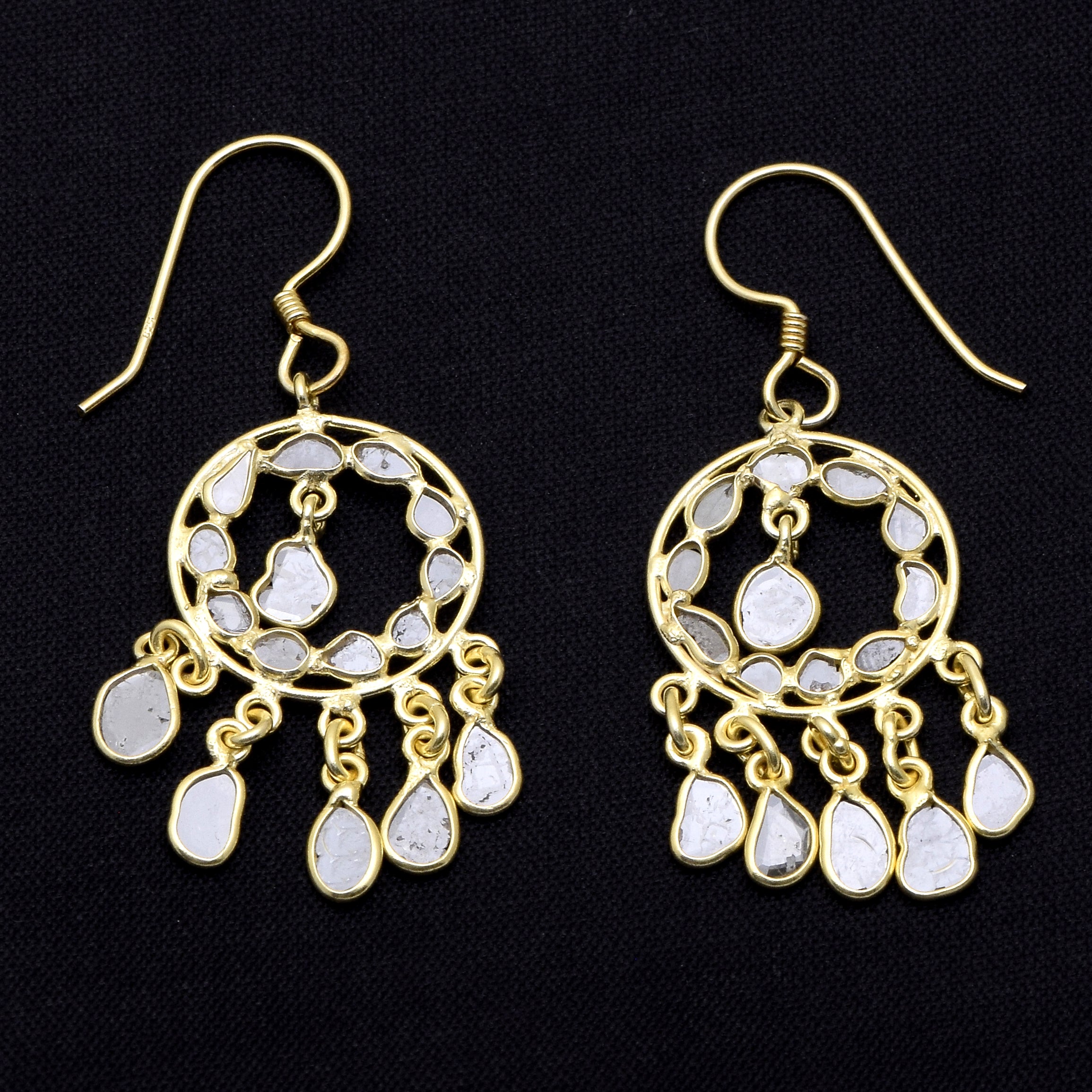 2.50 CTW Diamond Polki Earrings