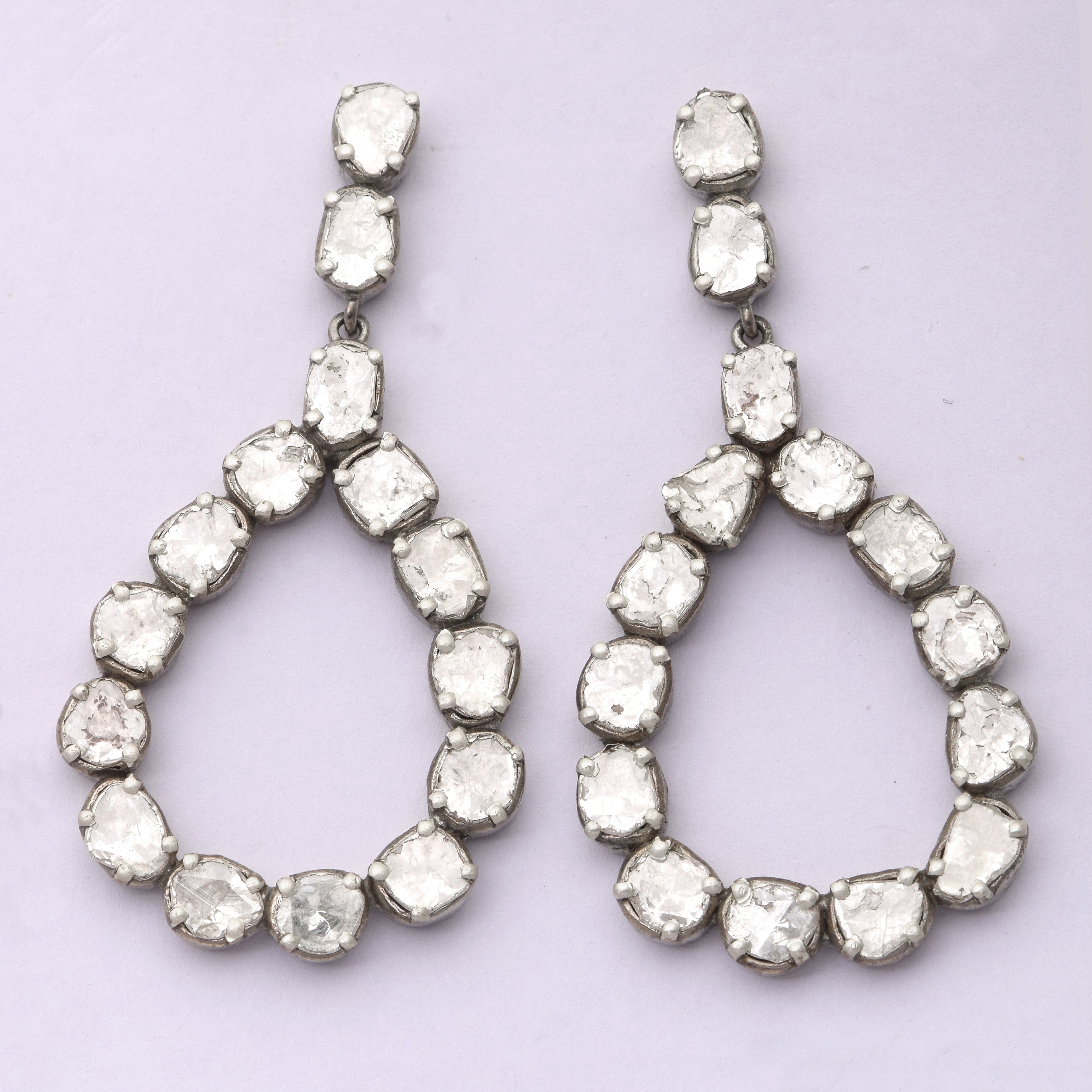 4.00 CTW Diamond Polki Dangle Earrings