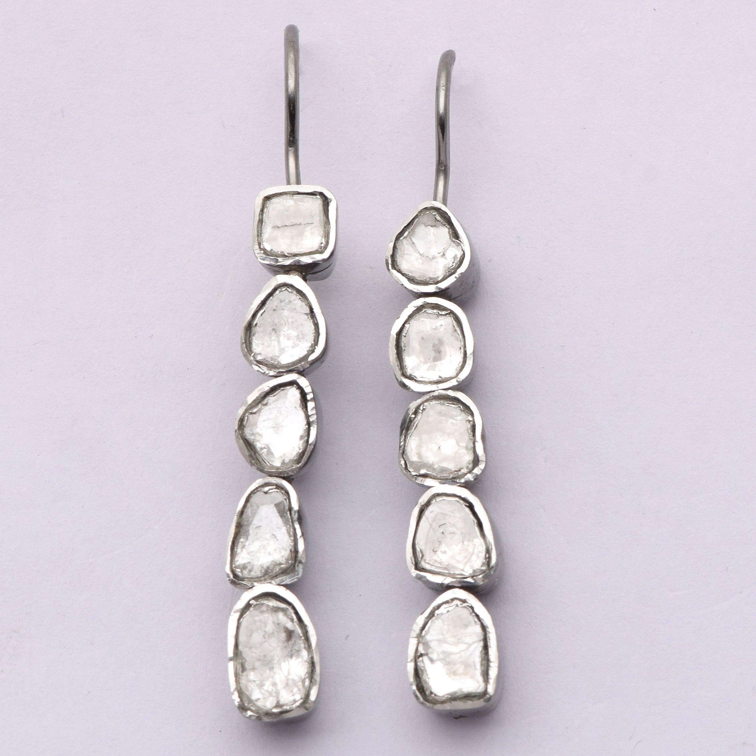 2 CTW Diamond Polki Dangle Earrings