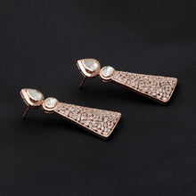 Load image into Gallery viewer, 2 CTW Diamond Polki Dangle Rose Gold Earring
