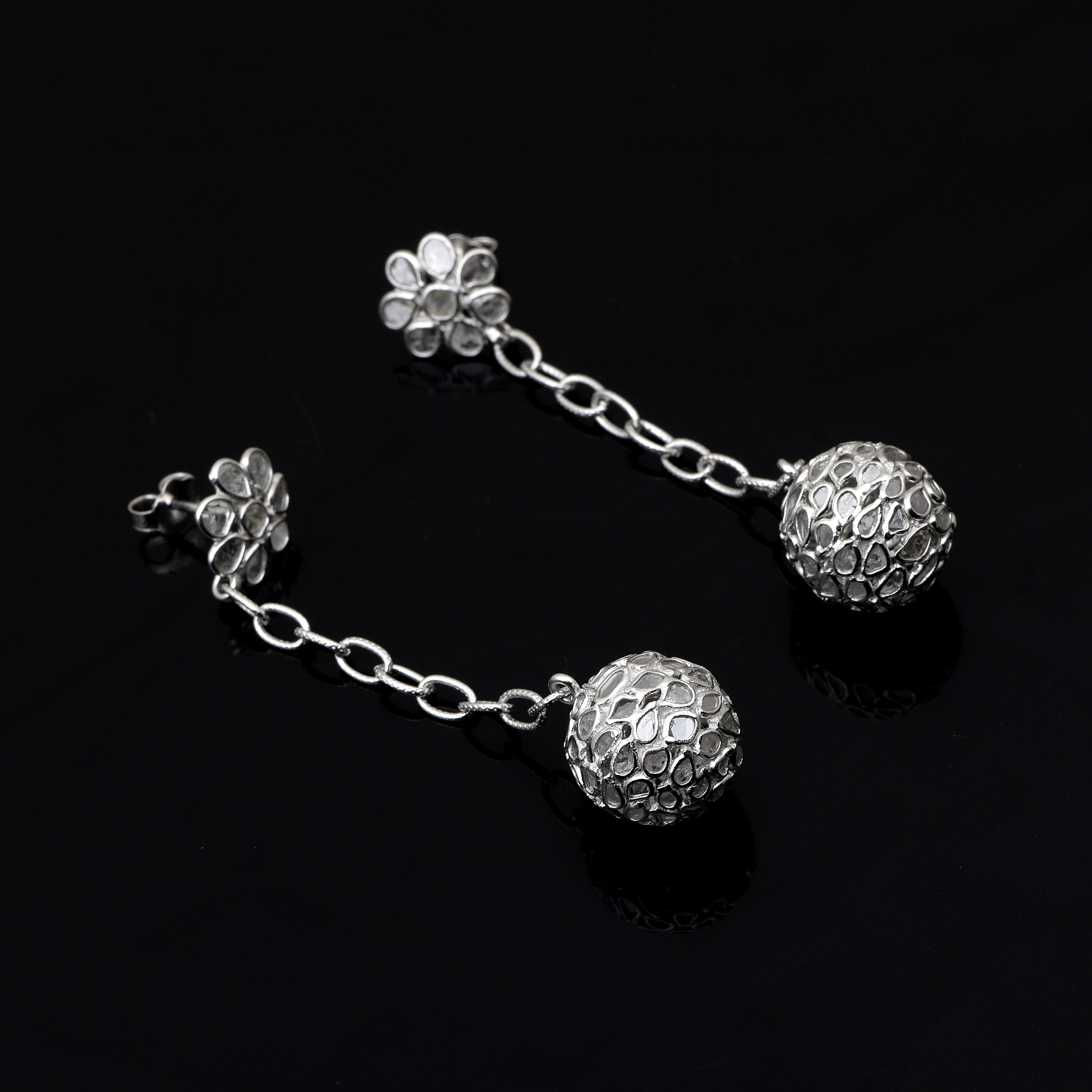 4.50 CTW Diamond Polki Dangle Earrings