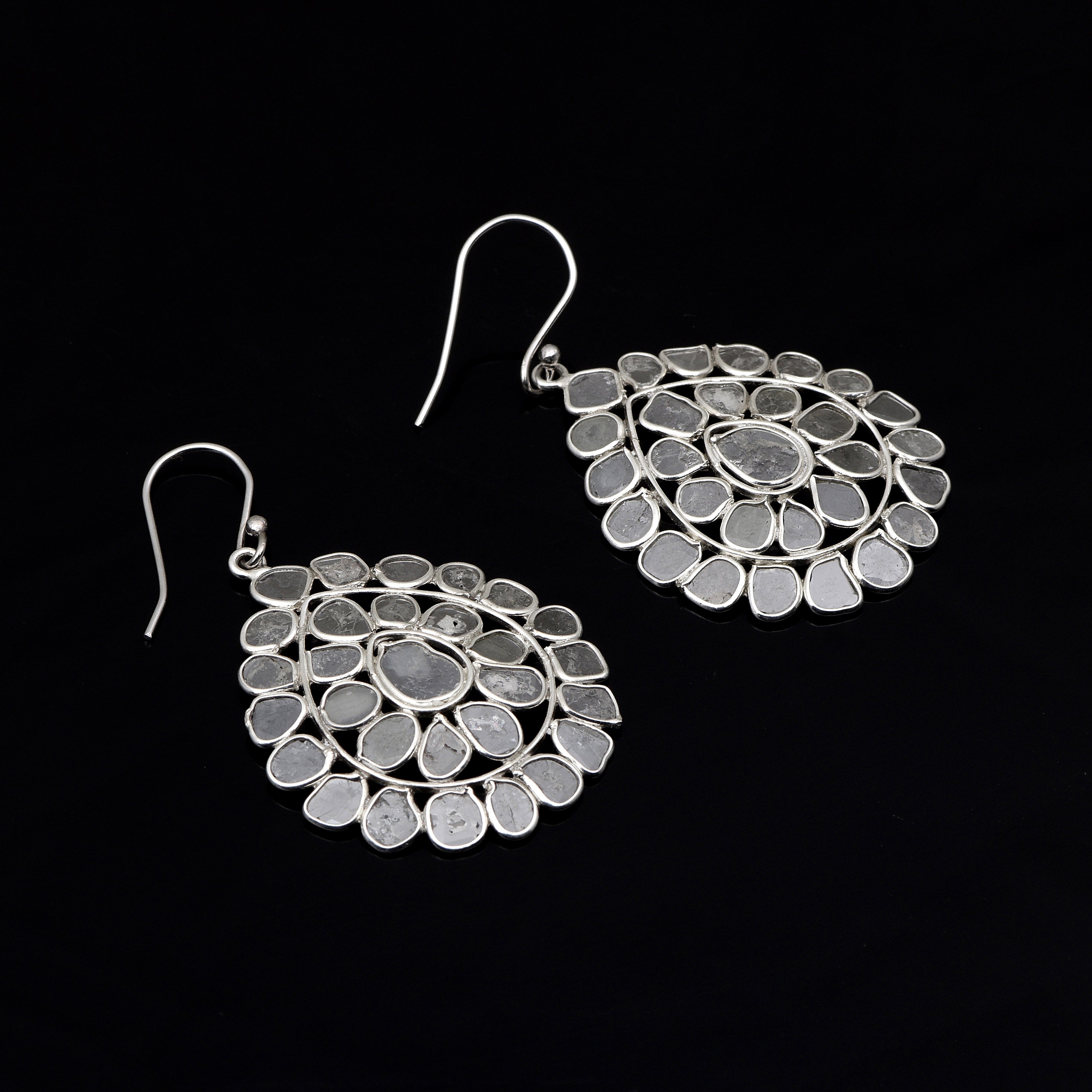 4.50 CTW Diamond Polki Dangle Earrings