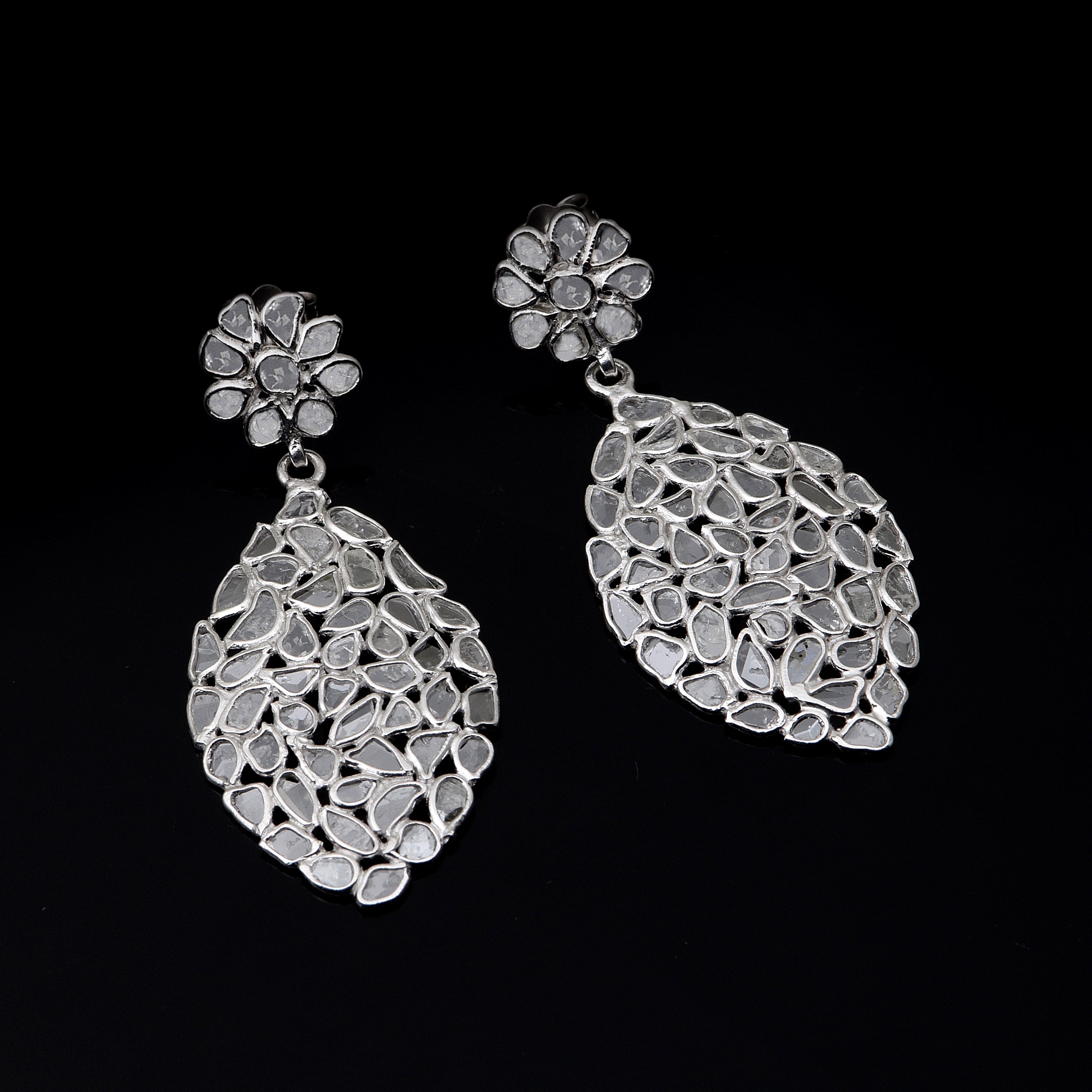 3.50 CTW Diamond Polki Dangles