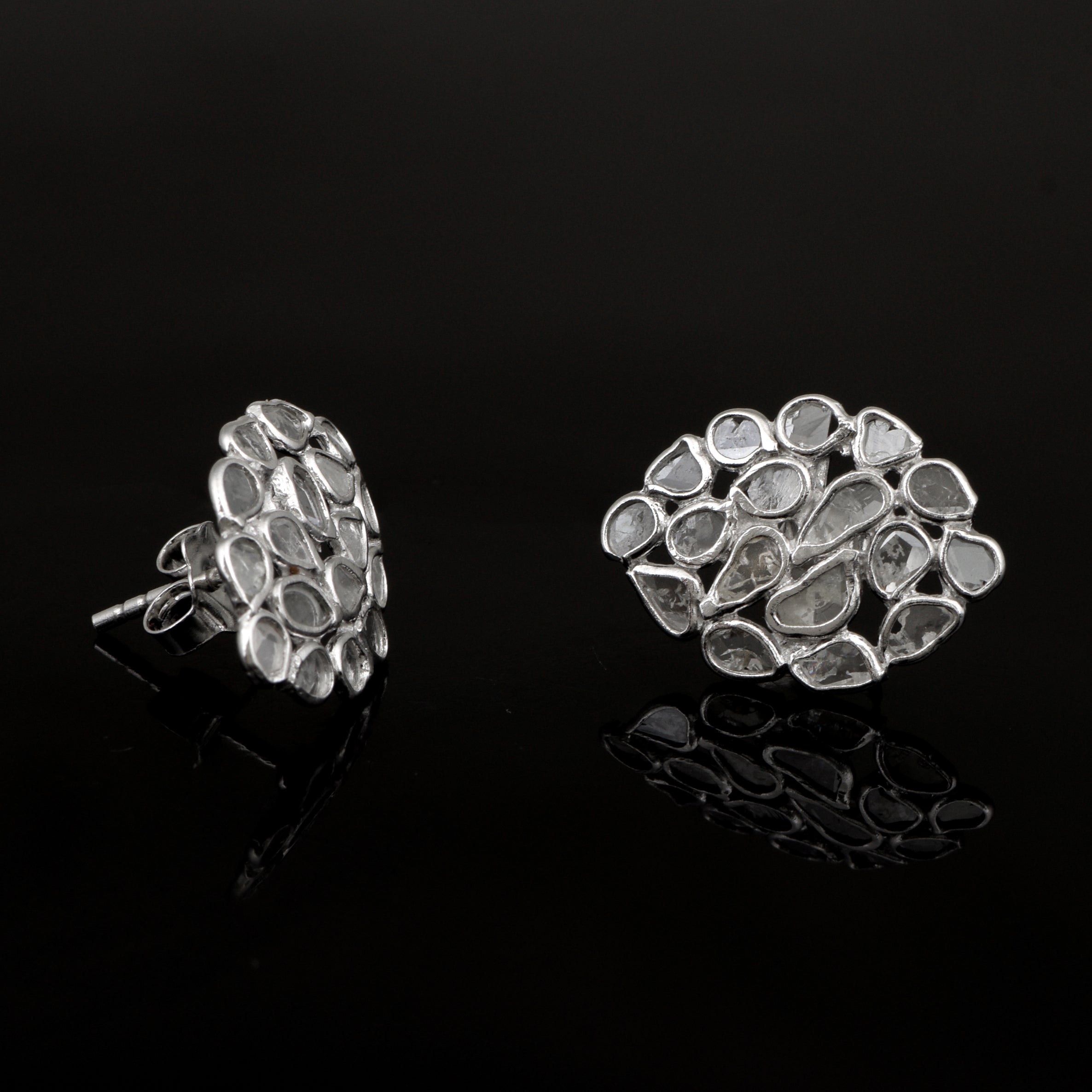 1 CTW Diamond Polki Tiny Studs