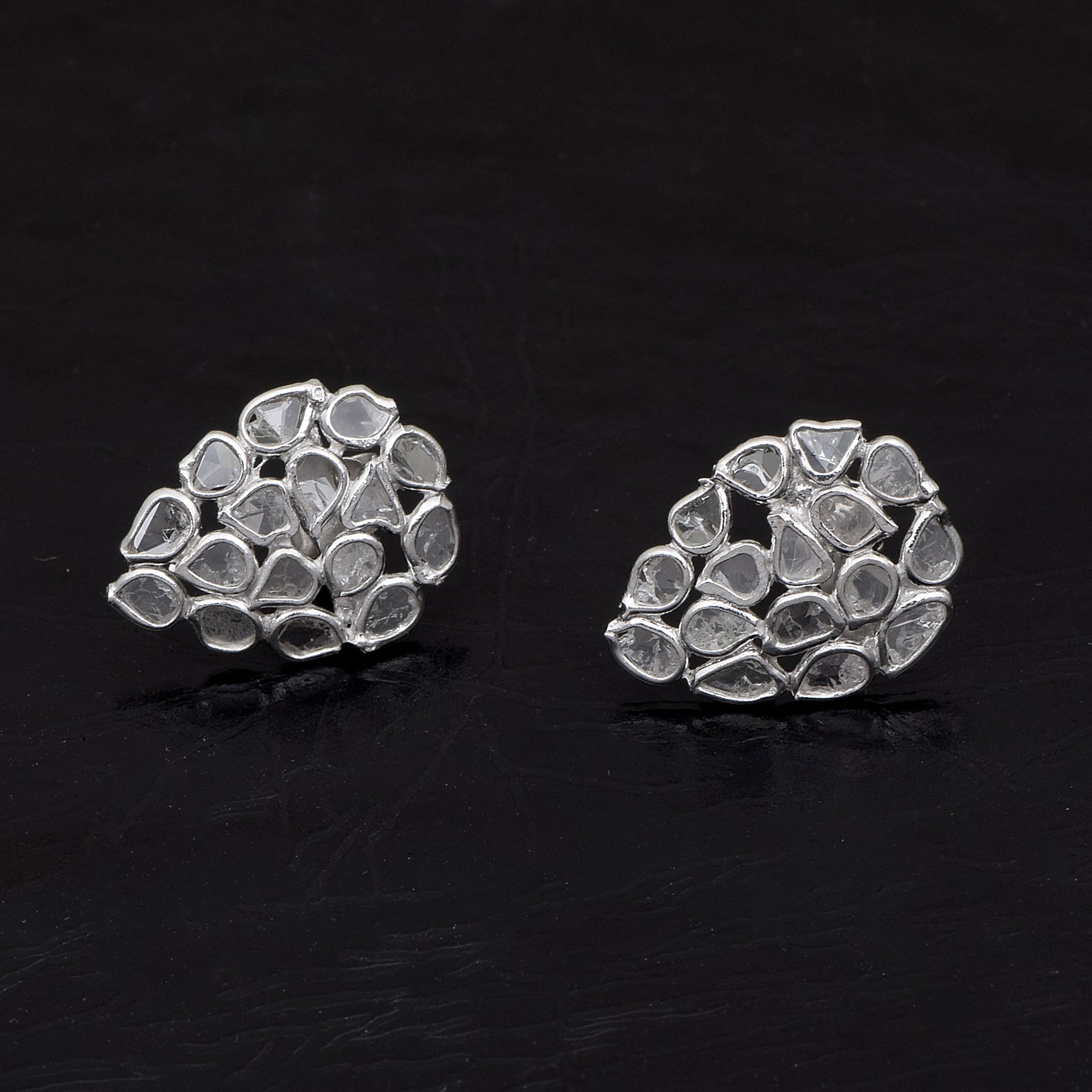 2 CTW Diamond Polki Tinny Pear Studs