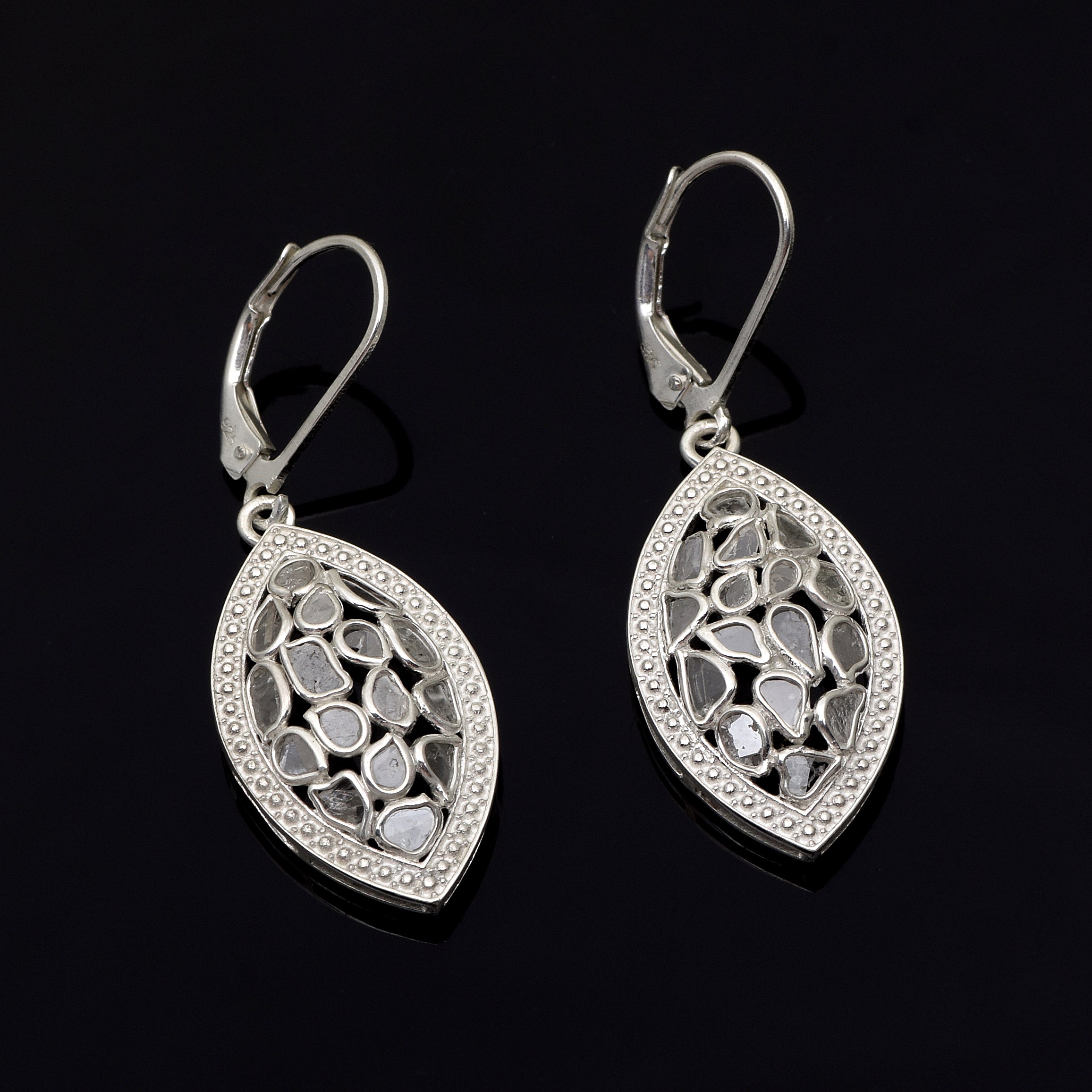 1.20 CTW Diamond Polki Marquise Earrings