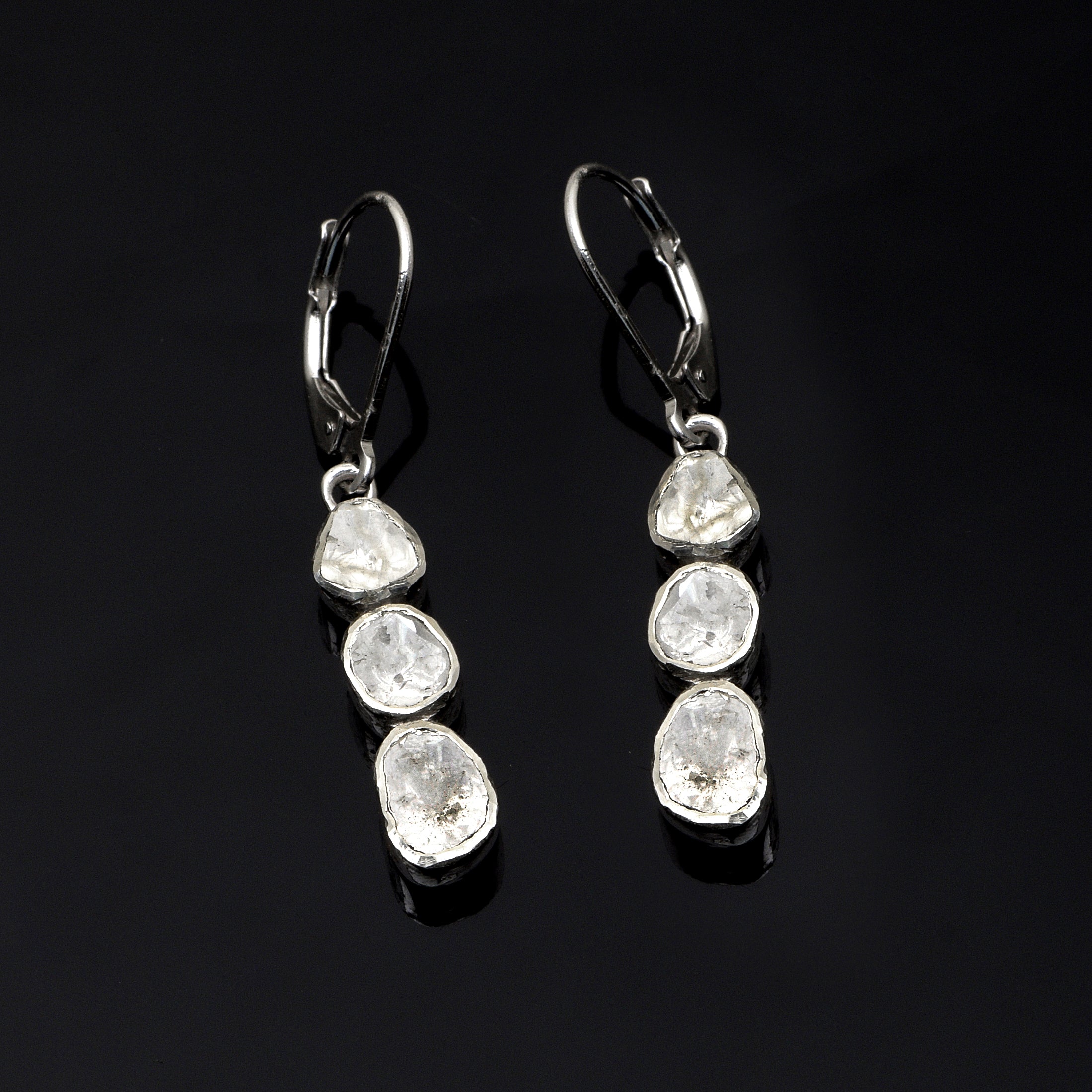 1 CTW Diamond Polki Dangle Earrings