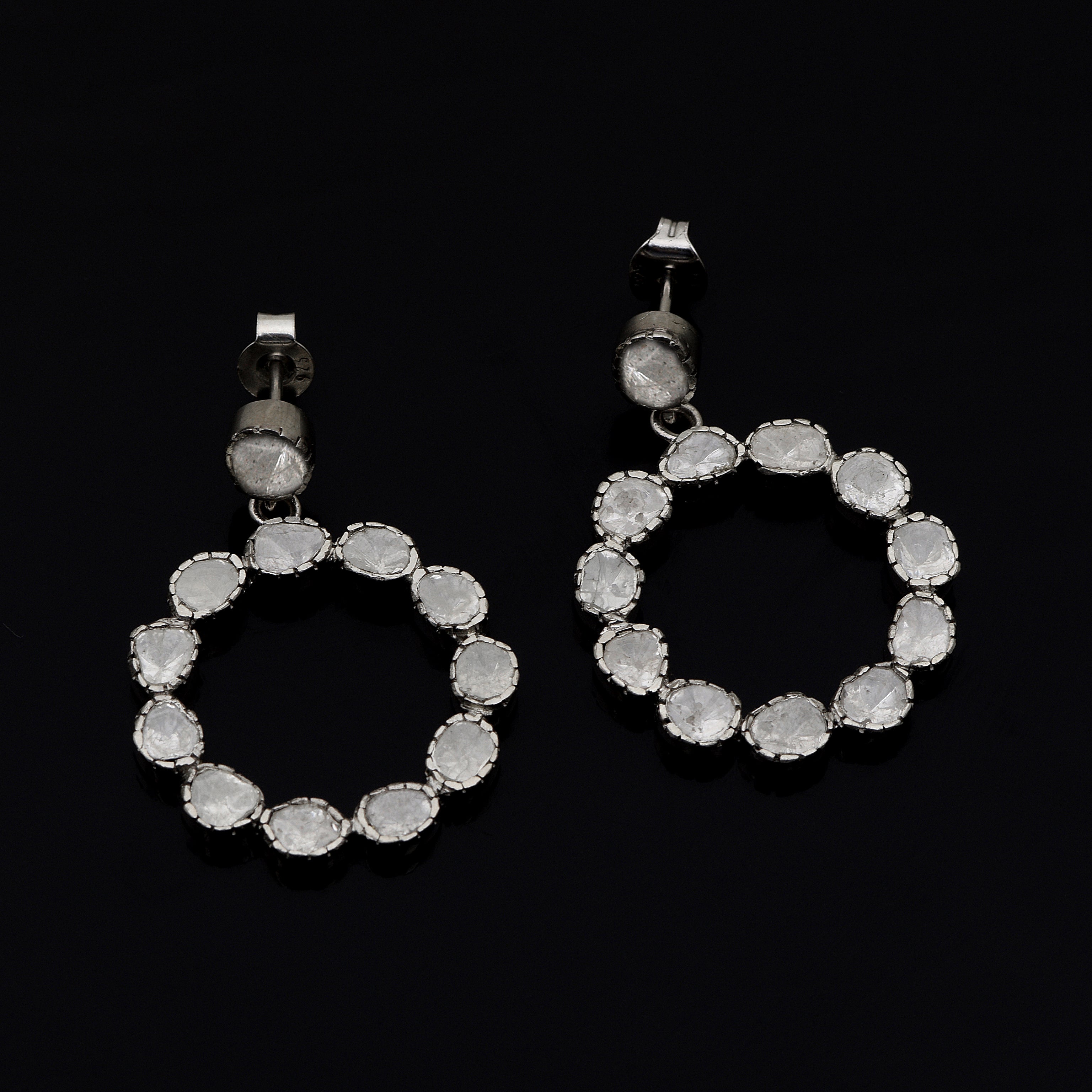 2.50 CTW Diamond Polki Round Dangle Earrings