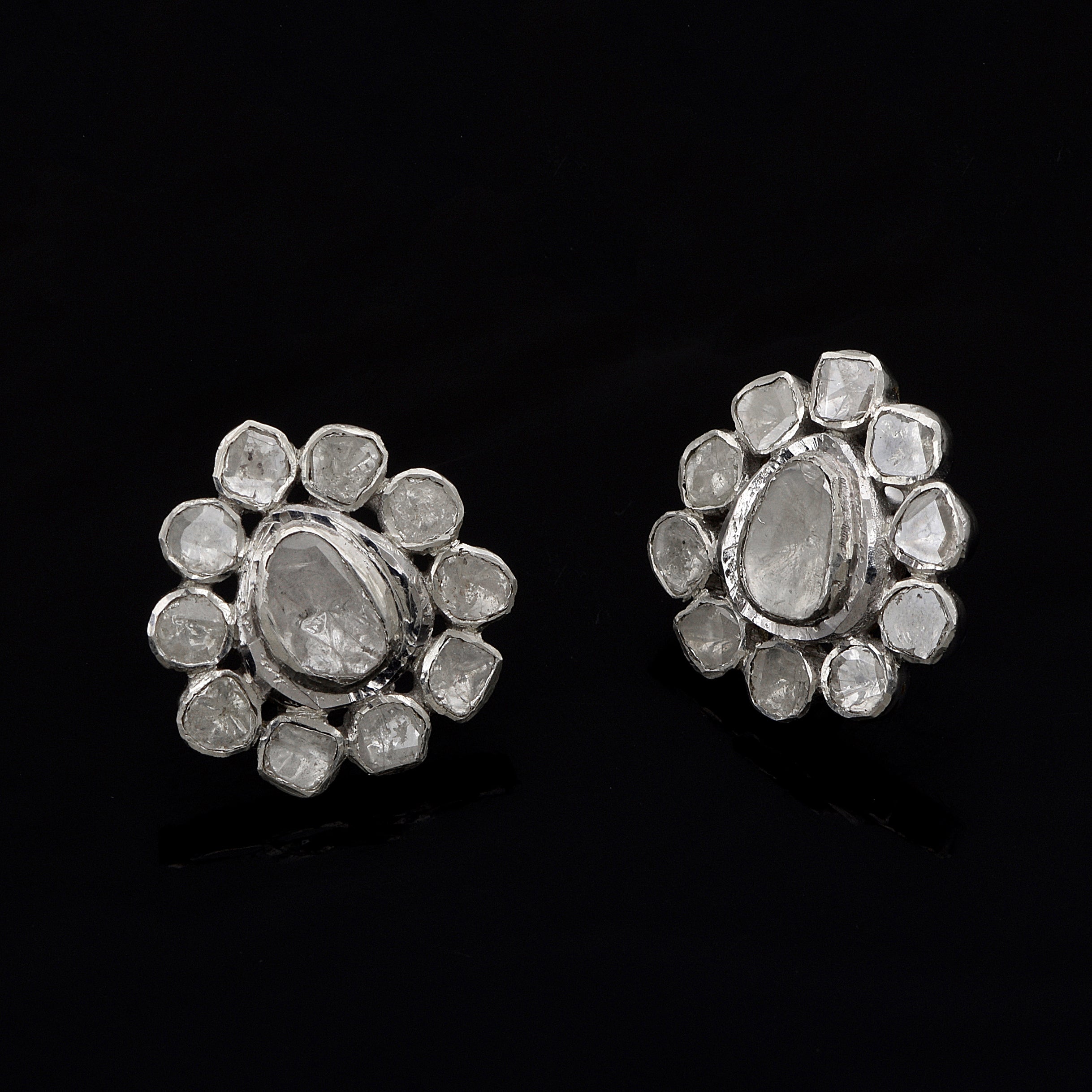 2 CTW Diamond Polki Studs