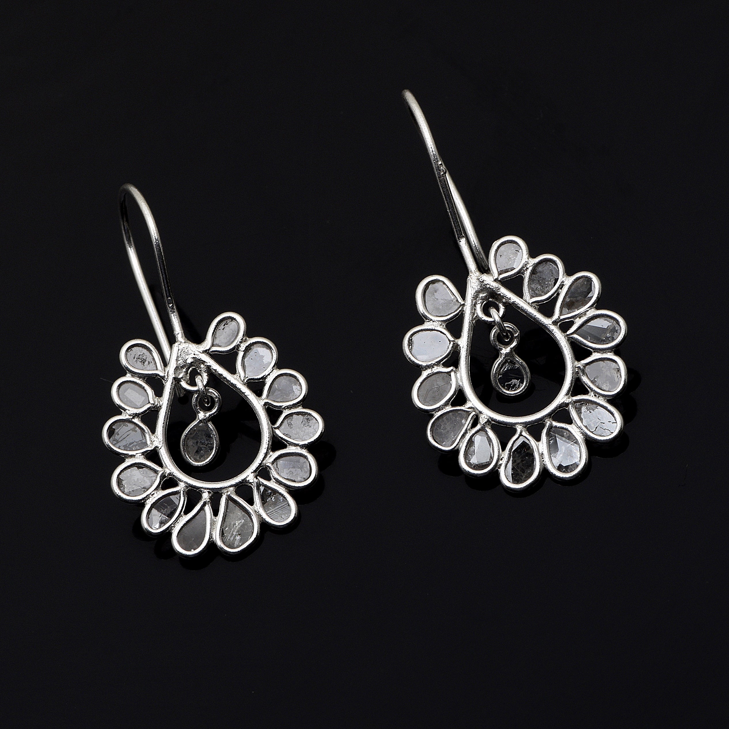 1.40 CTW Diamond Polki Dangle Earrings