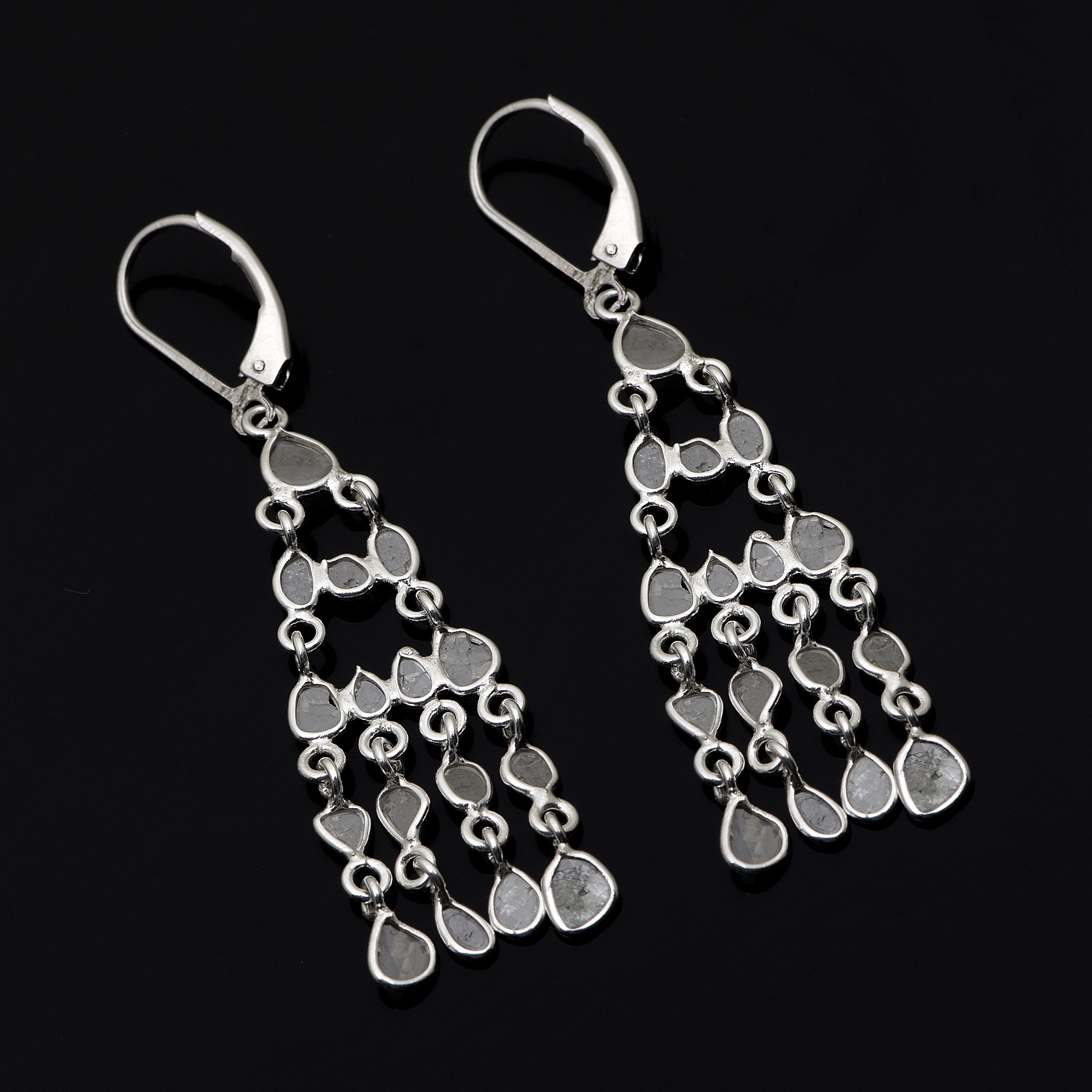 1.28 CTW Diamond Polki Dangle Earrings