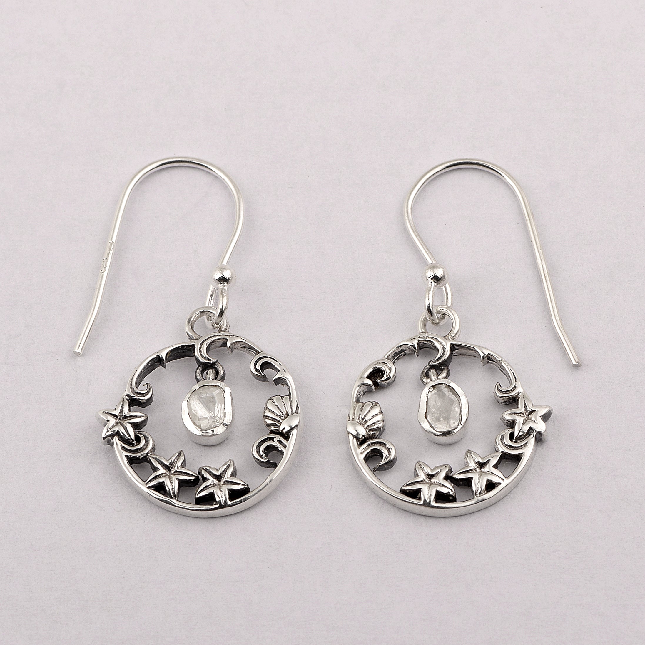 0.25 CTW Polki Diamond Drop Earrings