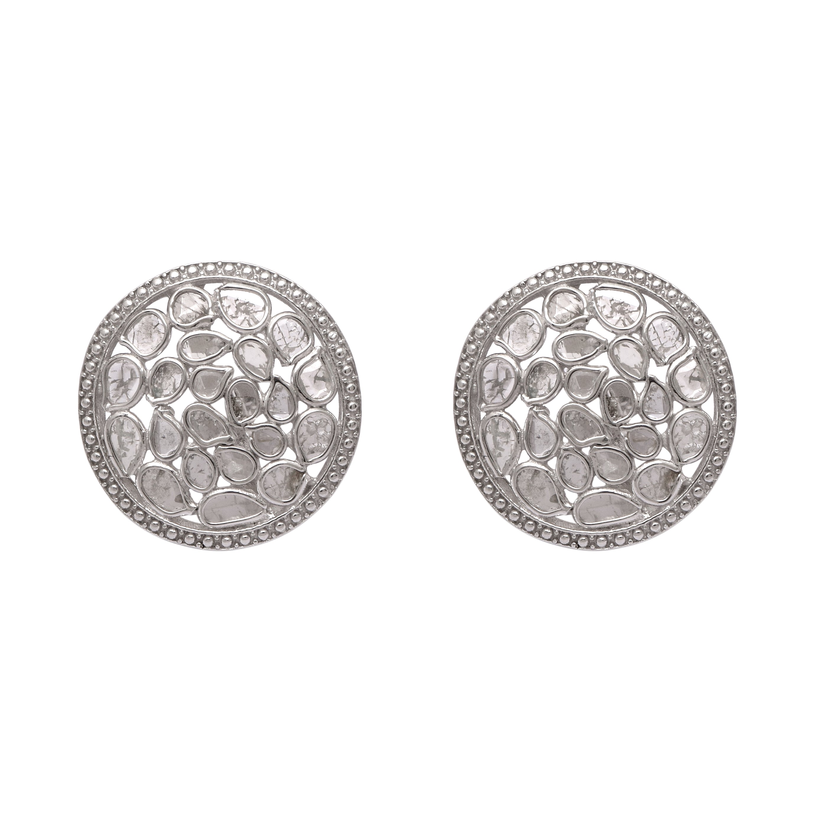 1.85 CTW Diamond Polki Round Studs