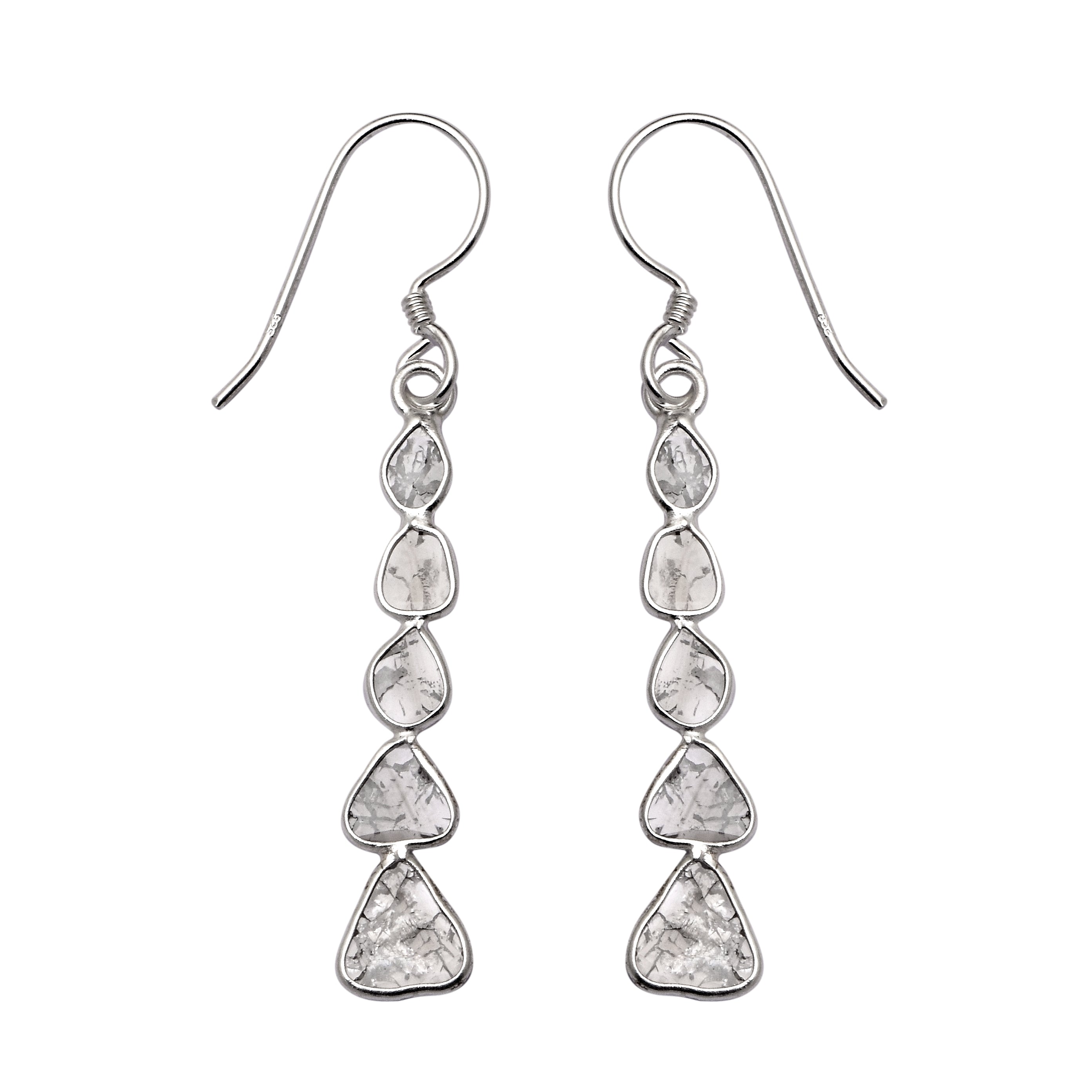 2.00 CTW Diamond Polki Running Dangle Earrings