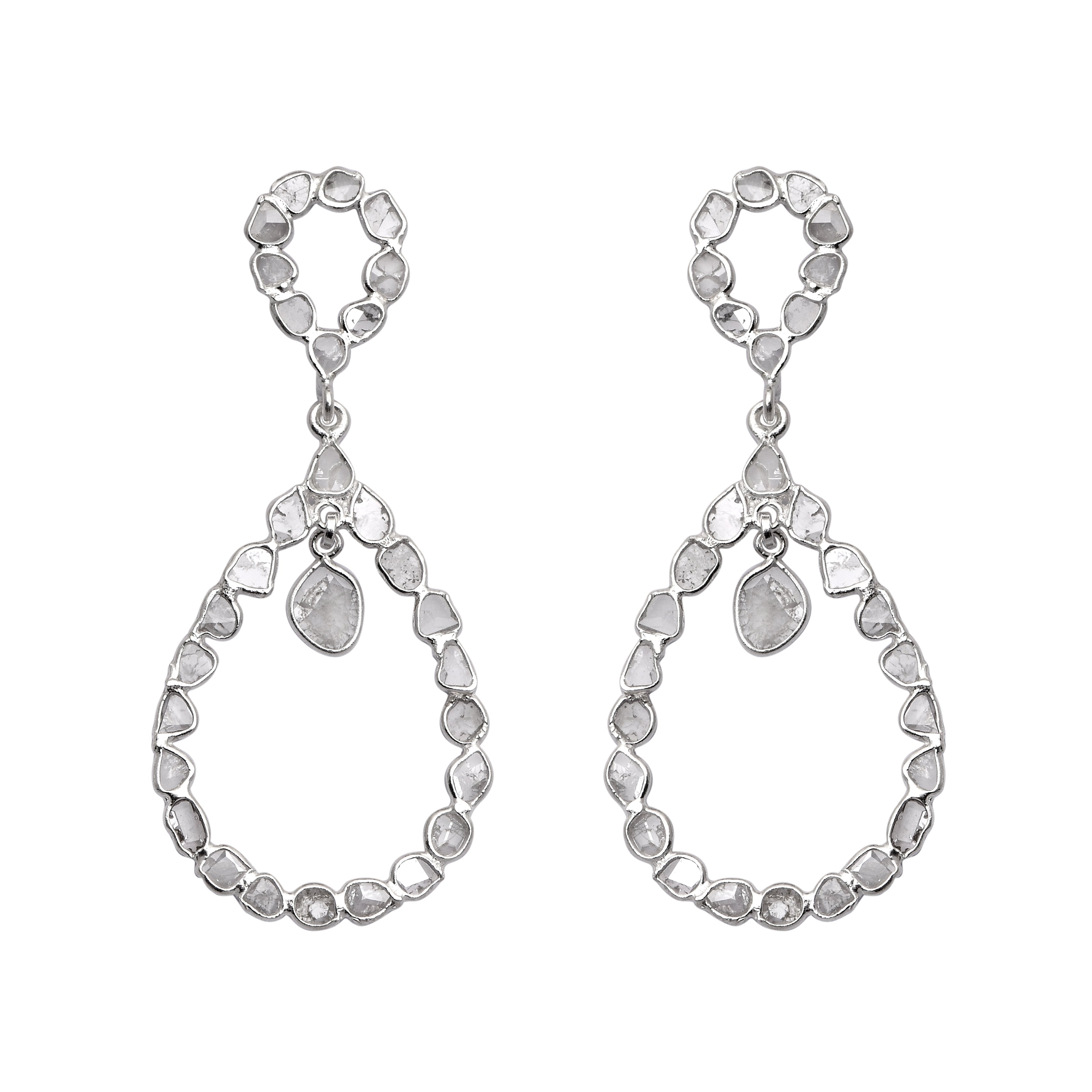 4 CTW Diamond Polki Dangle Earrings