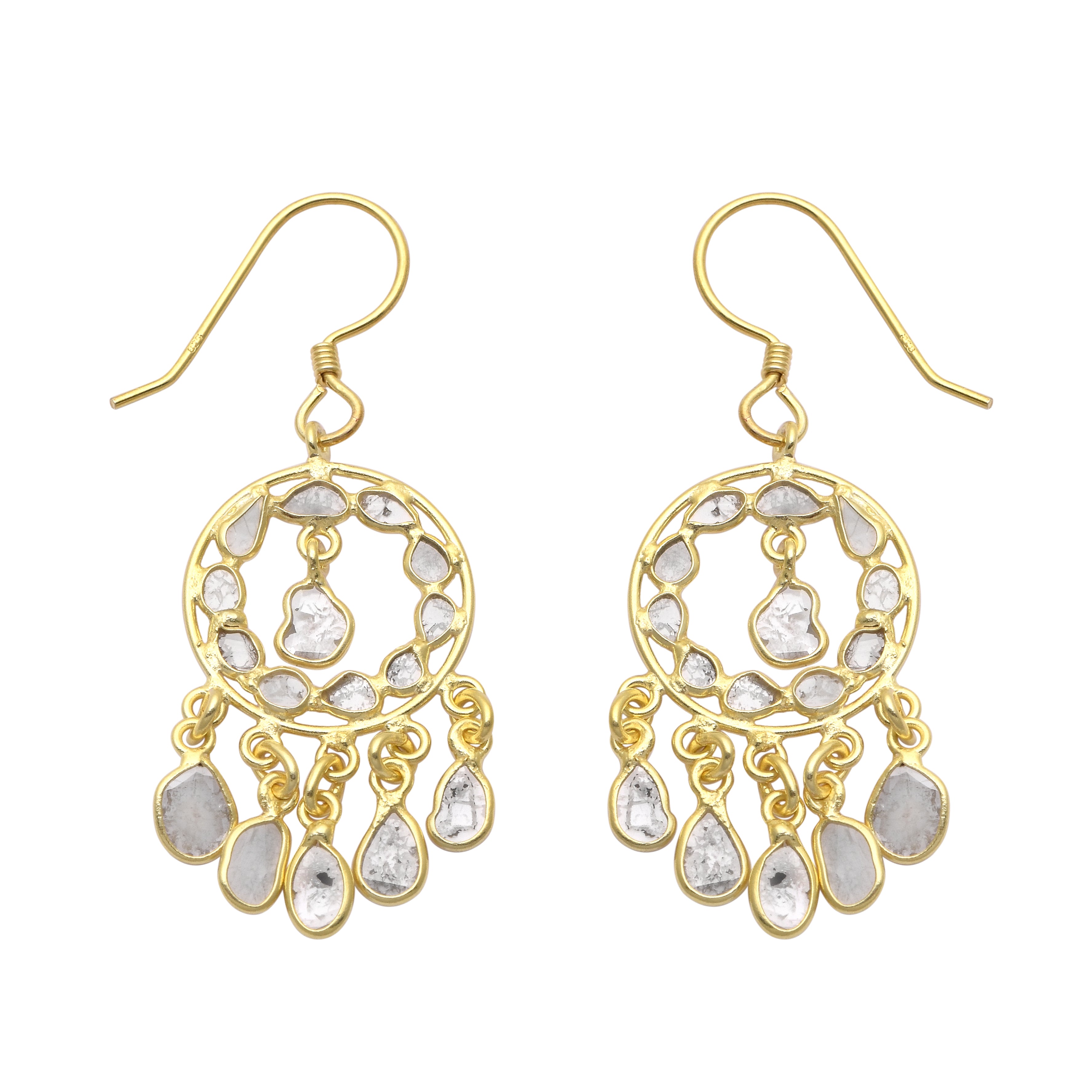 2.50 CTW Diamond Polki Earrings