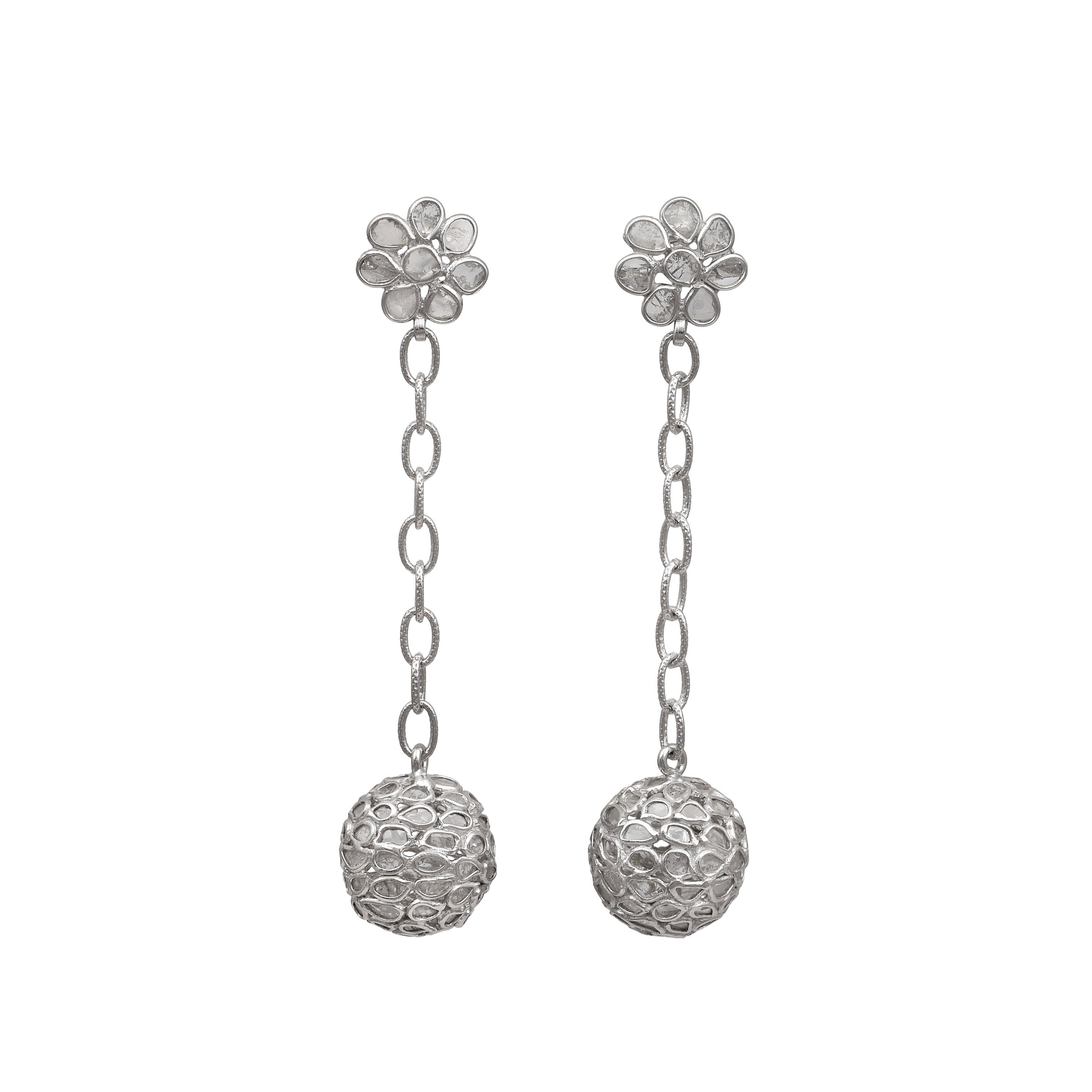 4.50 CTW Diamond Polki Dangle Earrings