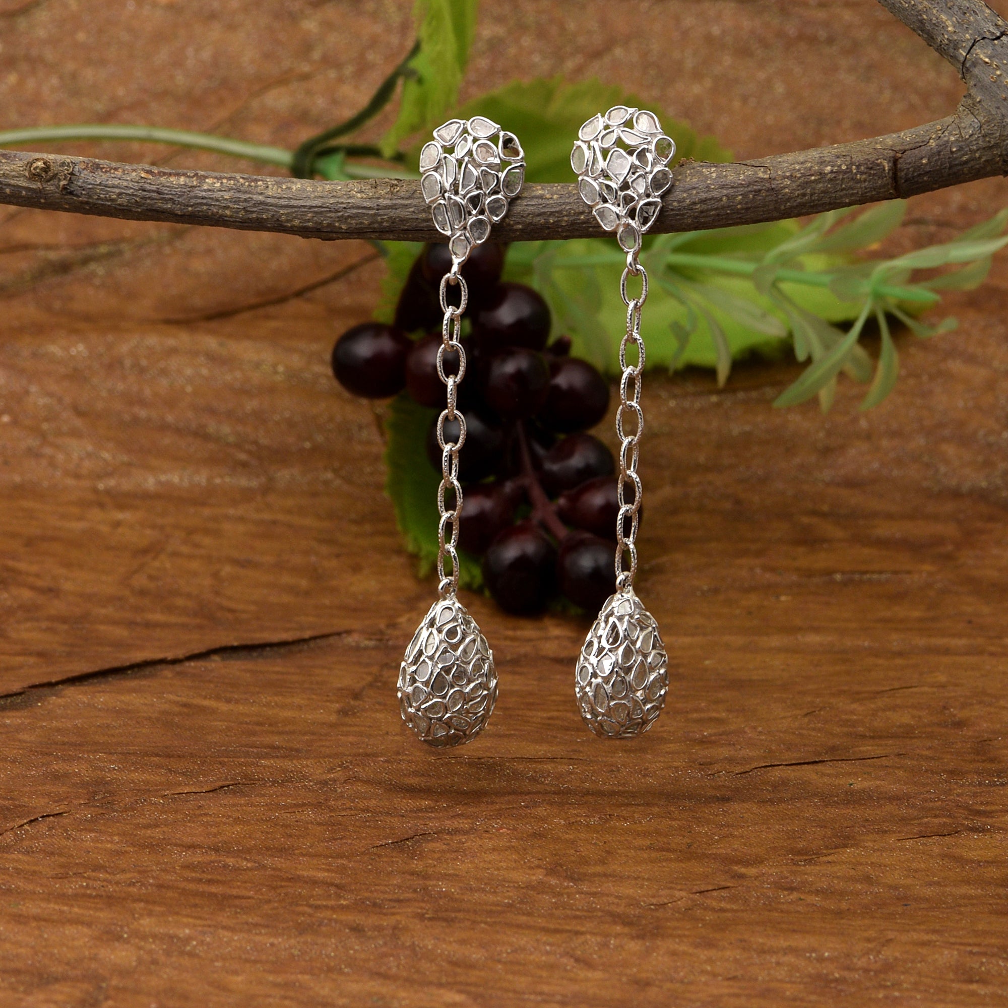 4.50 CTW Diamond Polki Dangle Earrings