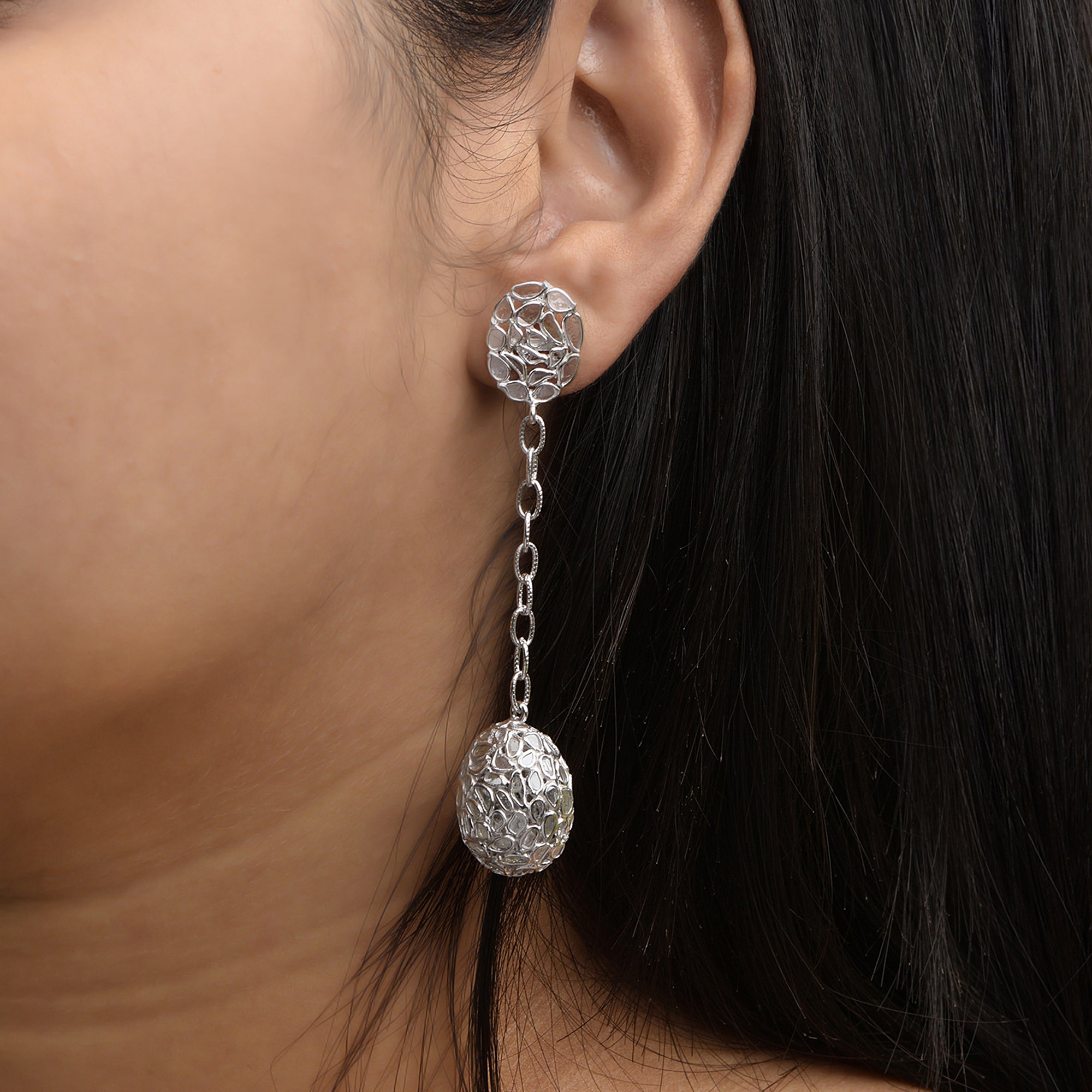 6.50 CTW Diamond Polki Dangle Earrings