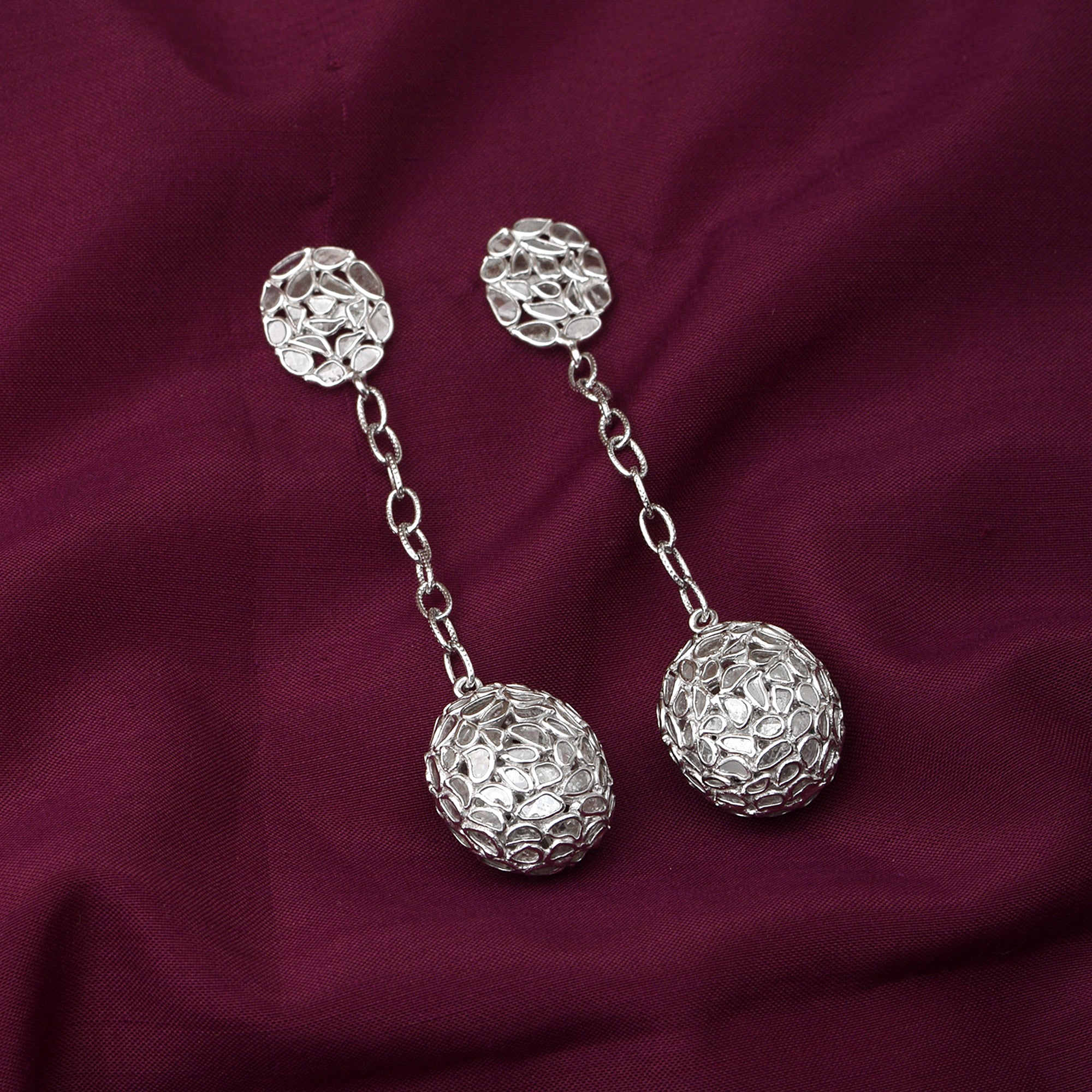 6.50 CTW Diamond Polki Dangle Earrings