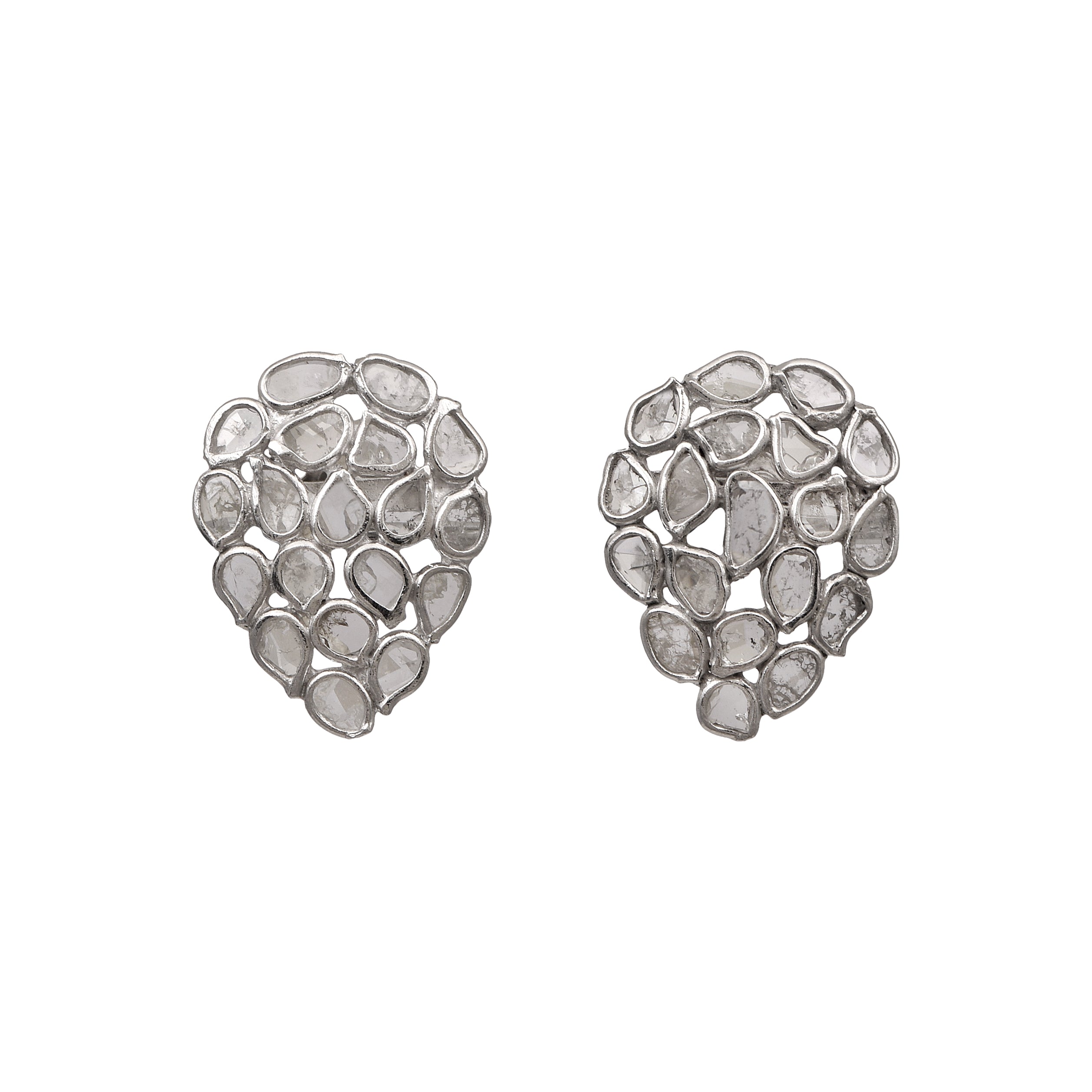 2 CTW Diamond Polki Tinny Pear Studs