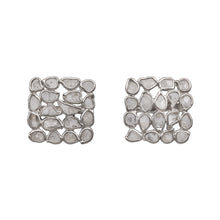 Load image into Gallery viewer, 2 CTW Diamond Polki Square Studs