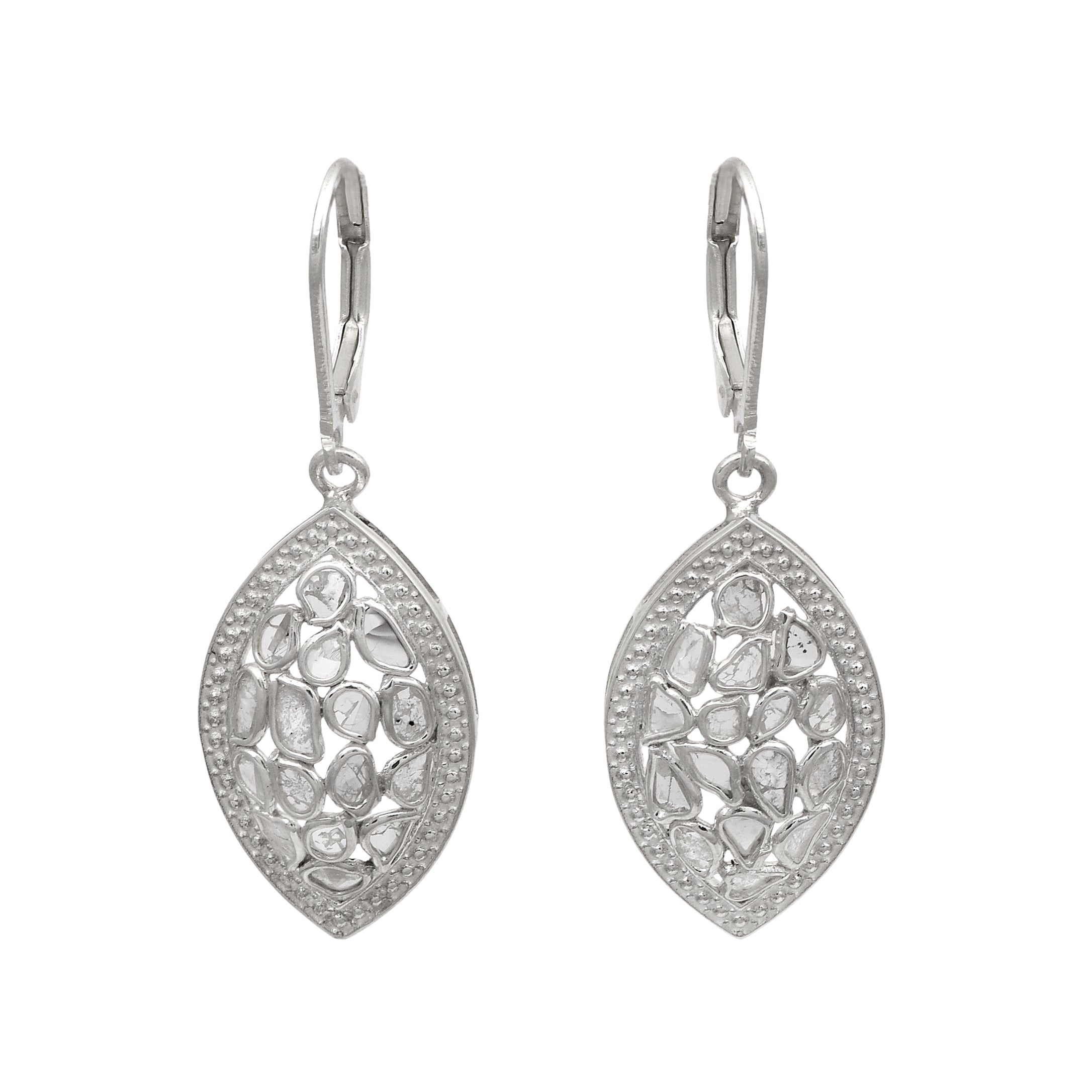 1.20 CTW Diamond Polki Marquise Earrings