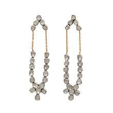 Load image into Gallery viewer, 6 CTW Diamond Polki Long Dangle Chain Earrings
