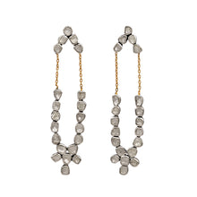 Load image into Gallery viewer, 6 CTW Diamond Polki Long Dangle Chain Earrings