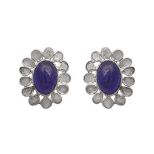 Load image into Gallery viewer, 3 CTW Diamond Polki Tanzanite Stud Earrings