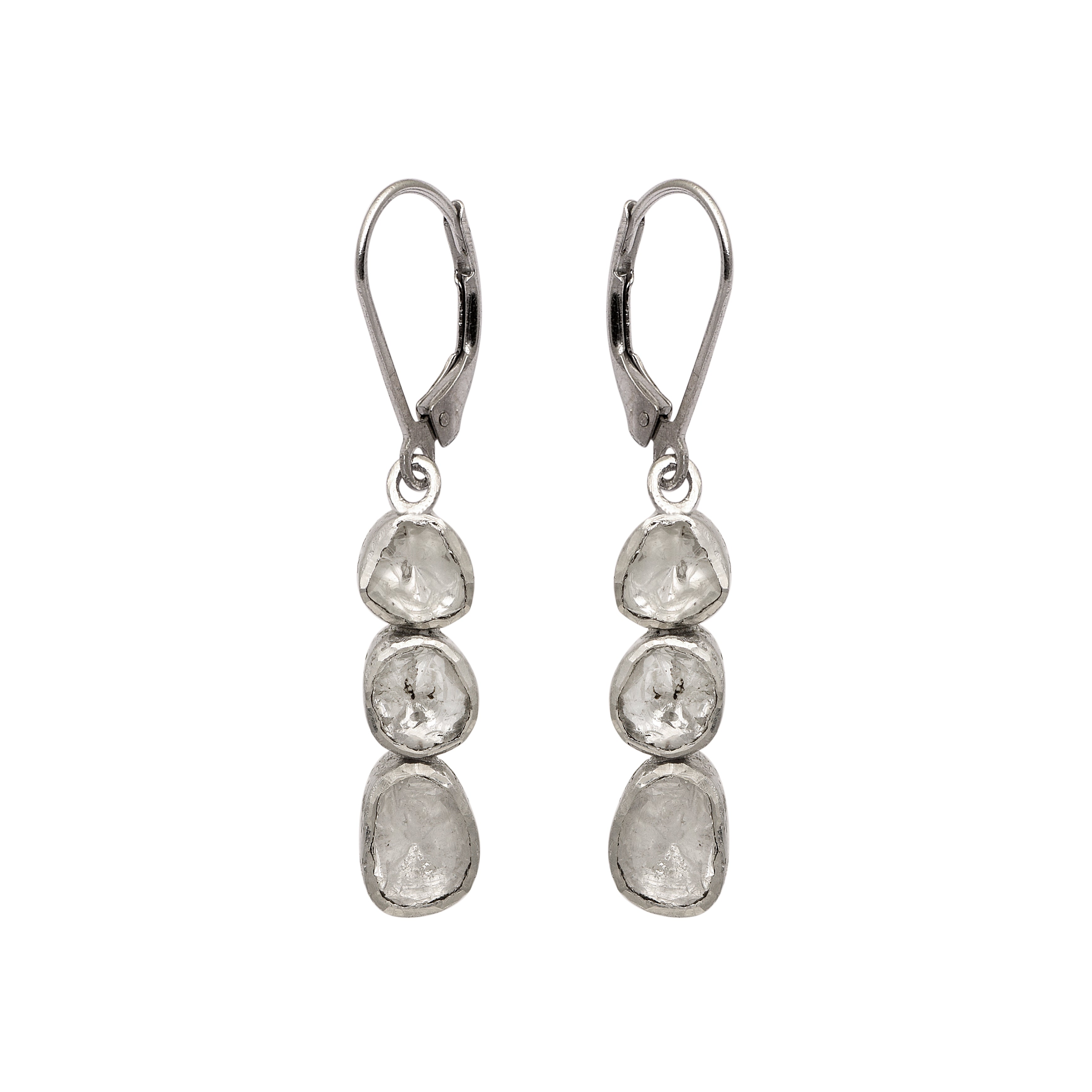 1 CTW Diamond Polki Dangle Earrings