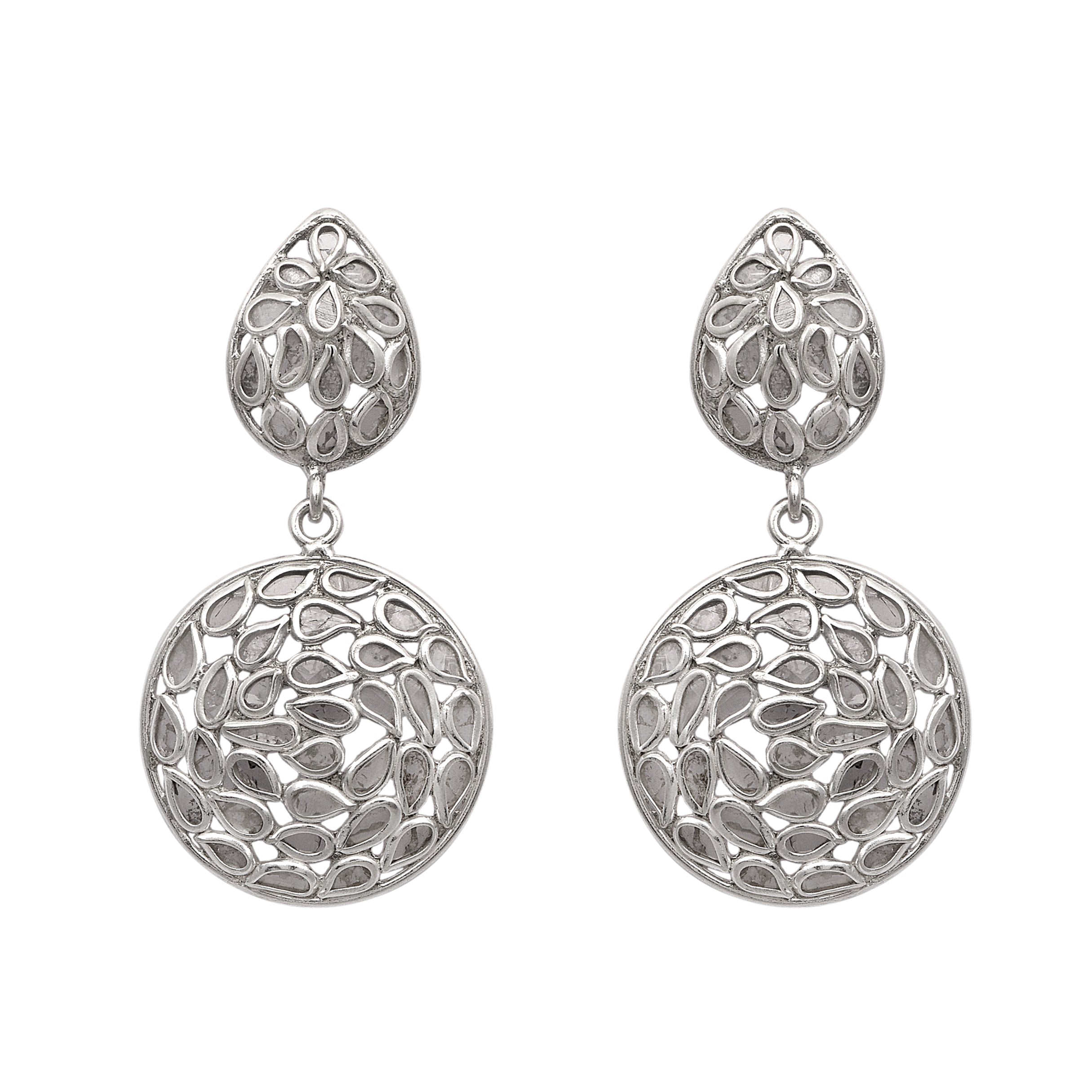 2.50 CTW Diamond Polki Dangle Earrings
