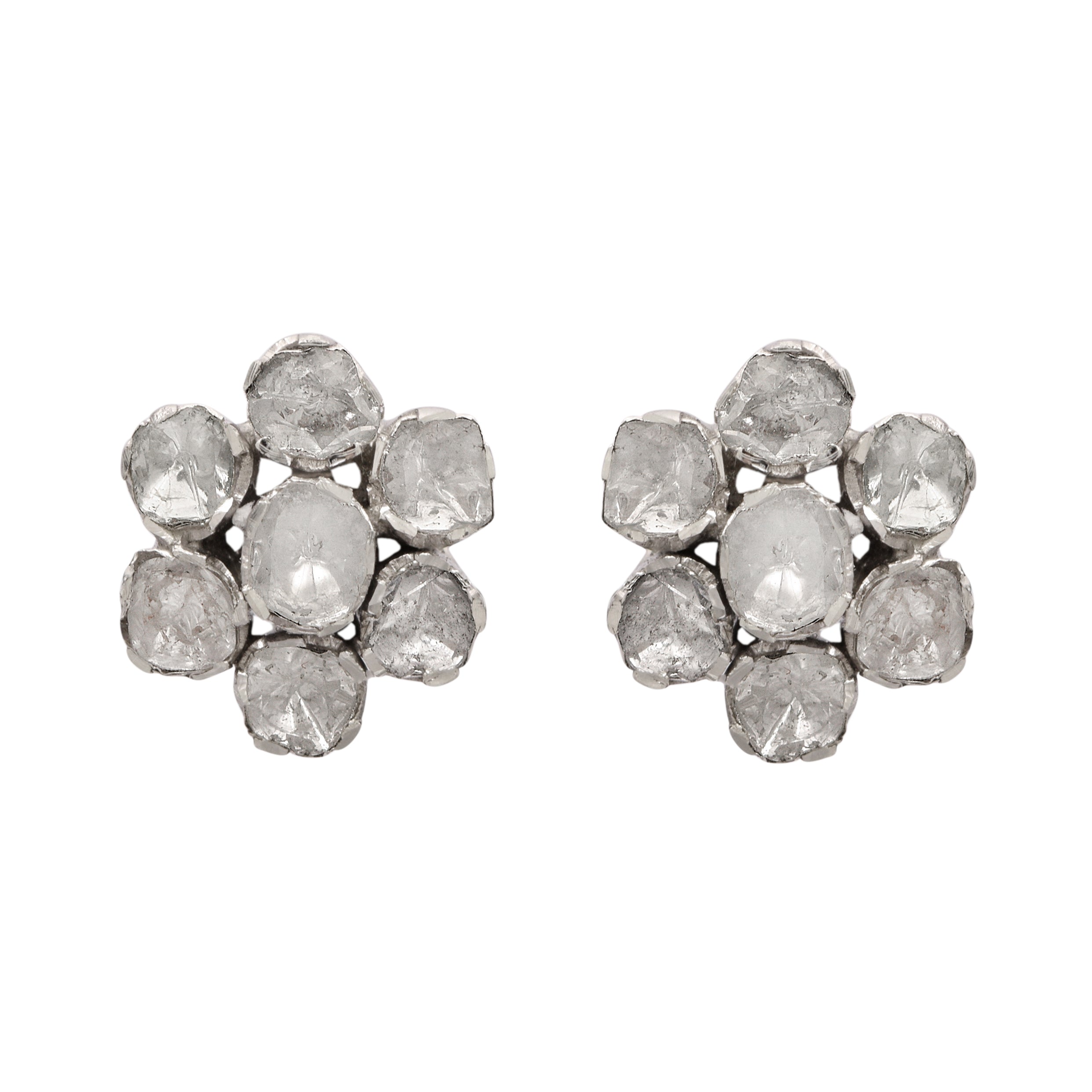 0.70 CTW Diamond Polki Floral Stud Earring