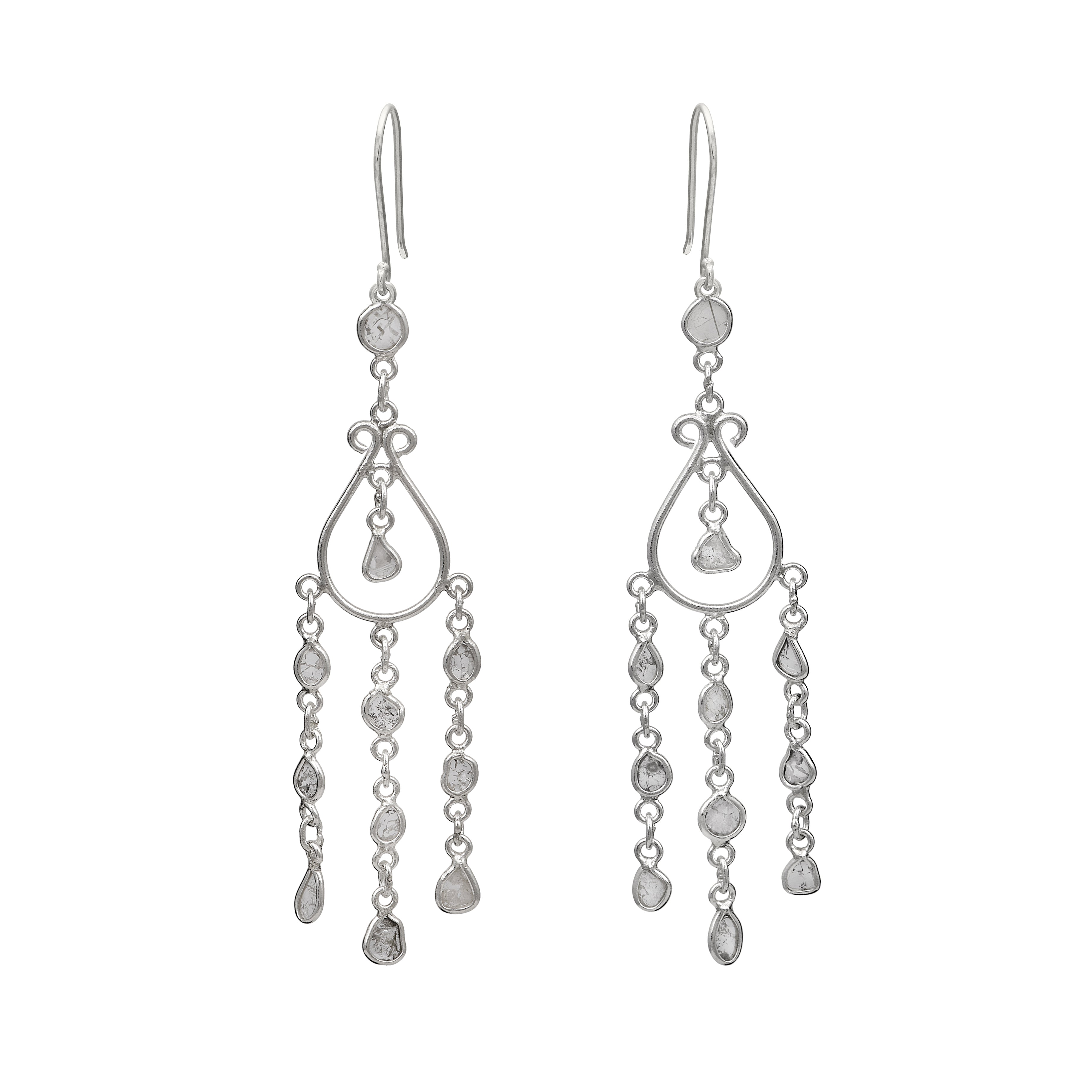 1 CTW Diamond Polki Dangle Earrings
