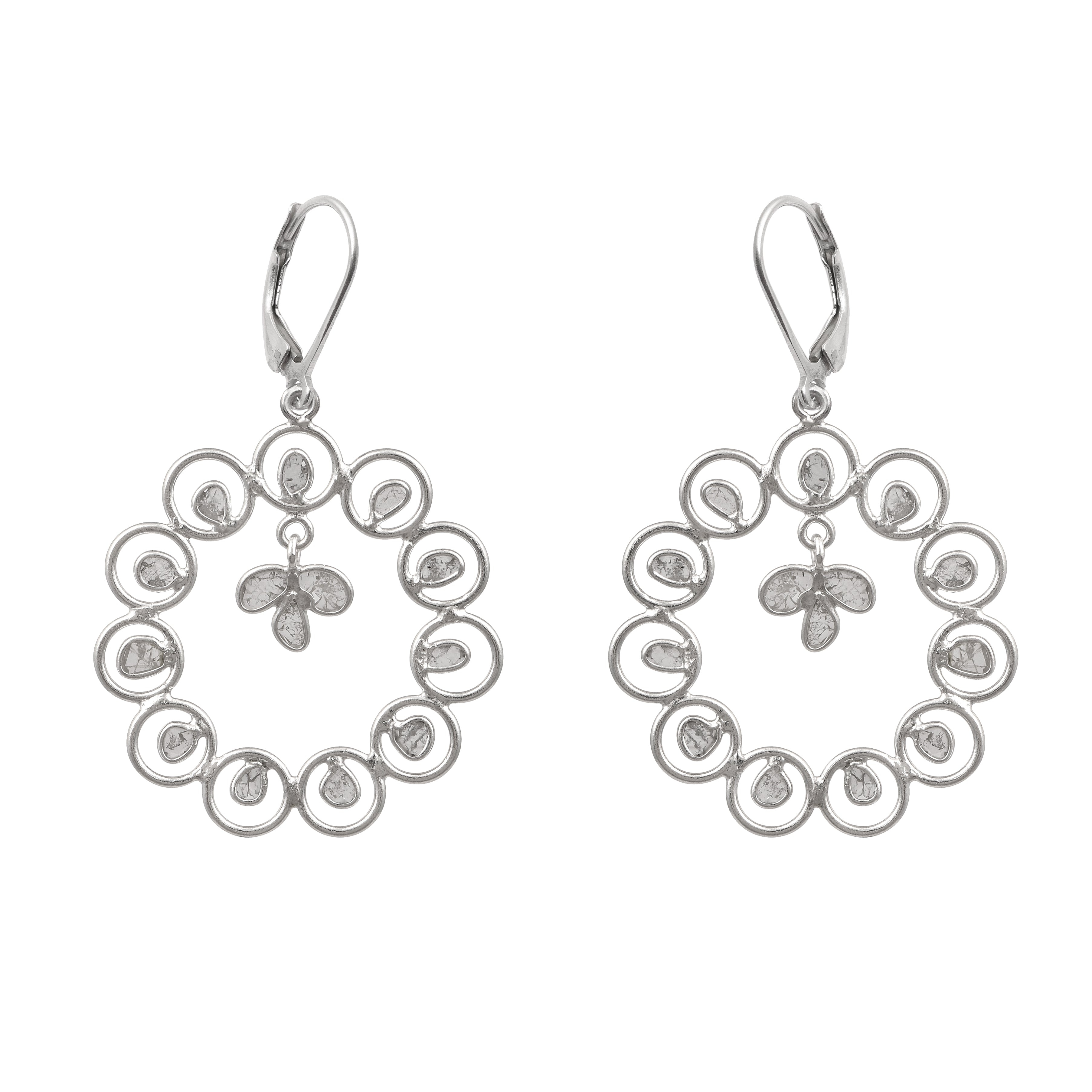 2 CTW Diamond Polki Dangle Earrings