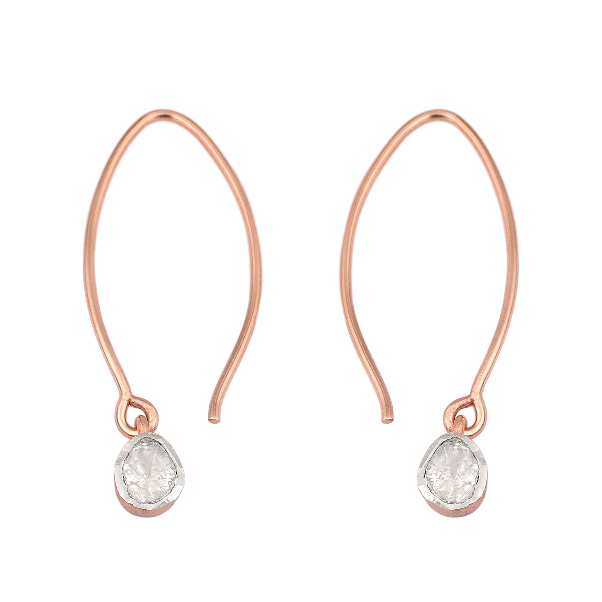 0.35 CTW Diamond Polki Dangles Earrings