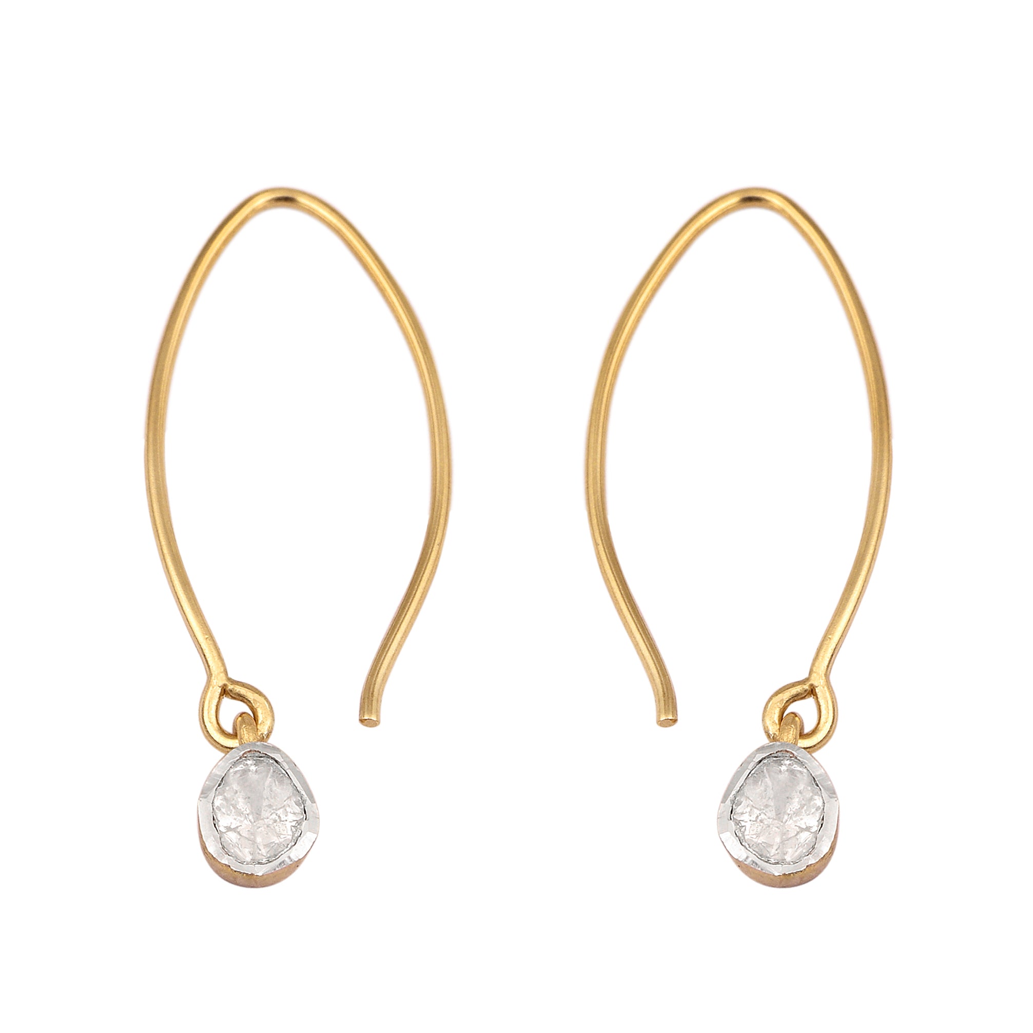 0.35 CTW Diamond Polki Dangle Earrings