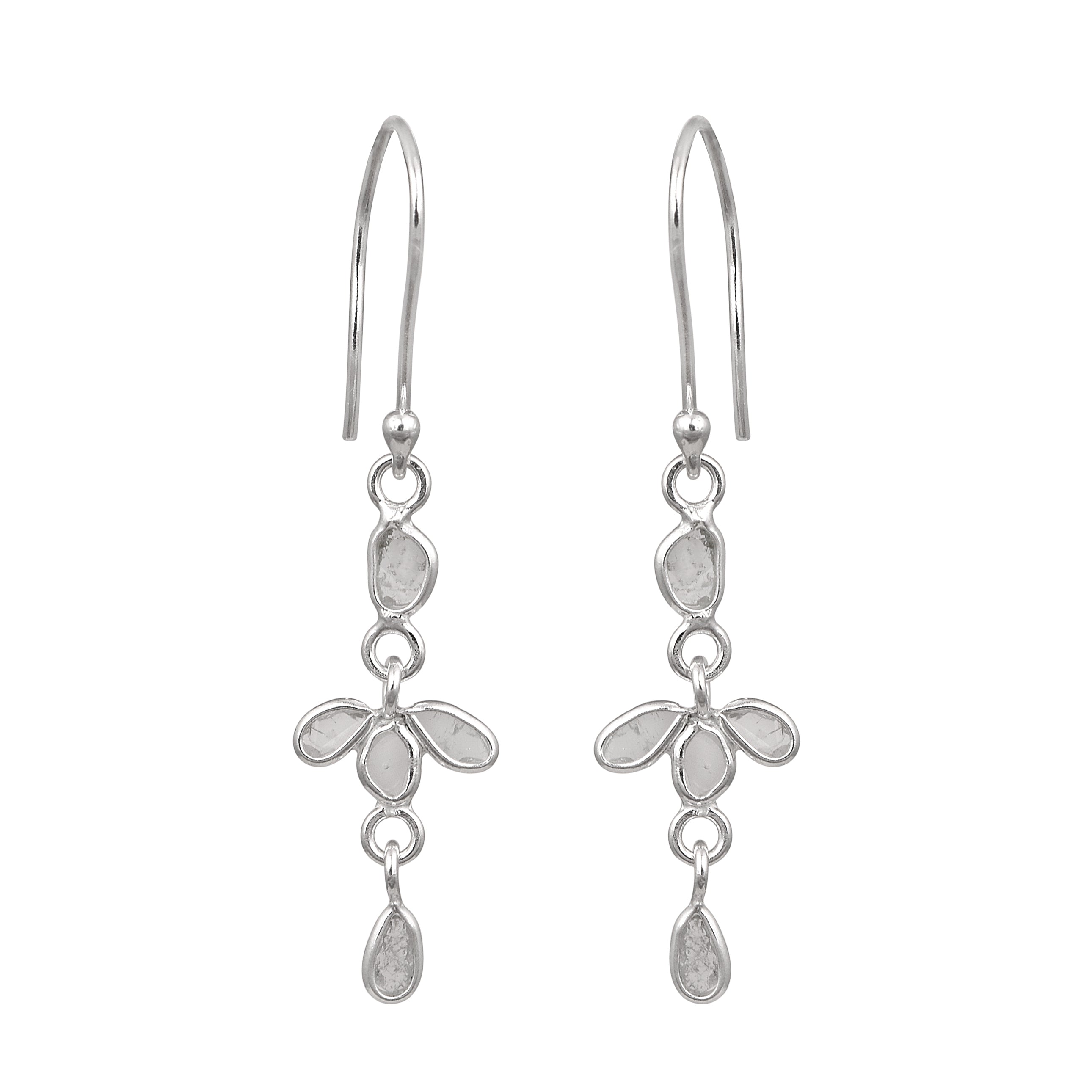 0.50 CTW Diamond Polki Dangles Handmade Earrings